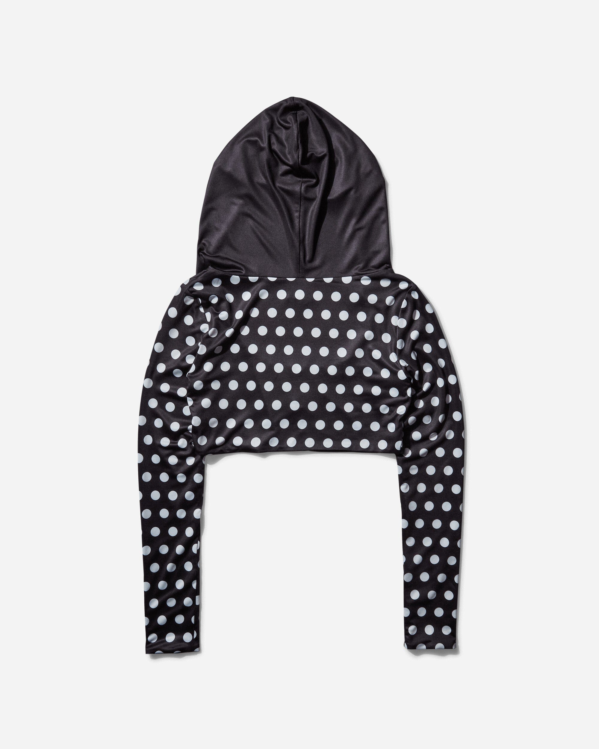 Nii Hai Women's Polka Hooded Crop Top Black / White