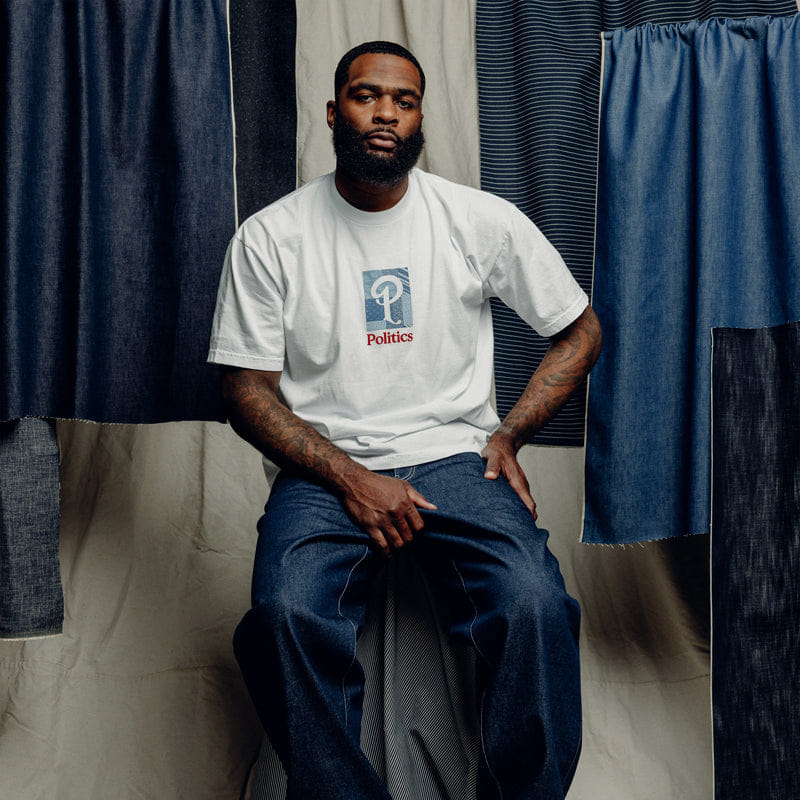 WHITE* Politics Patchwork T-Shirt - White