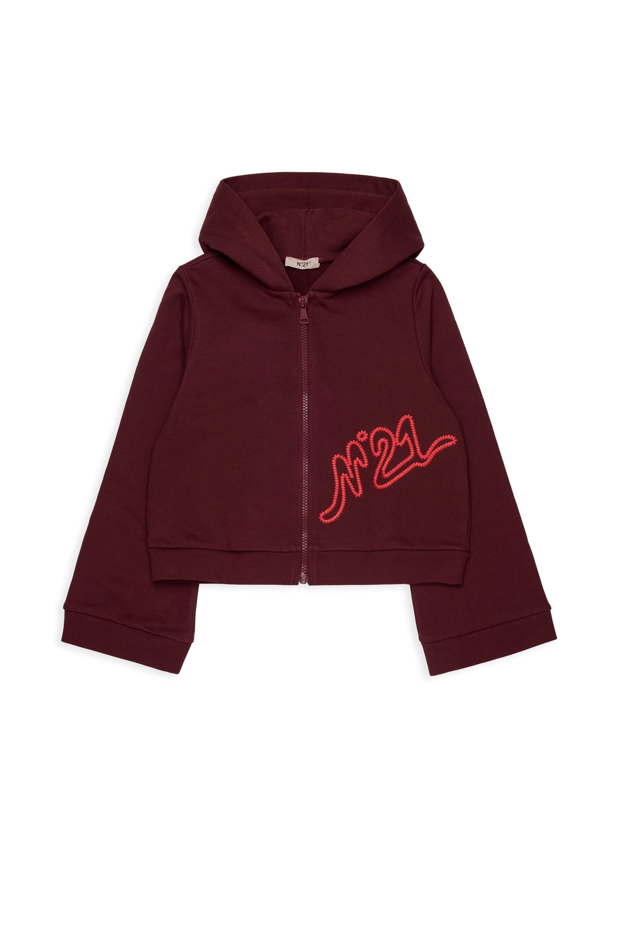 N21 FELPA CON ZIP E RICAMO