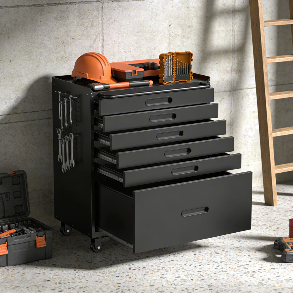 Drawer Streamdale 34.3" 6 - Drawer Rolling Tool Chest & Mobile Garage Cabinet Organizer
