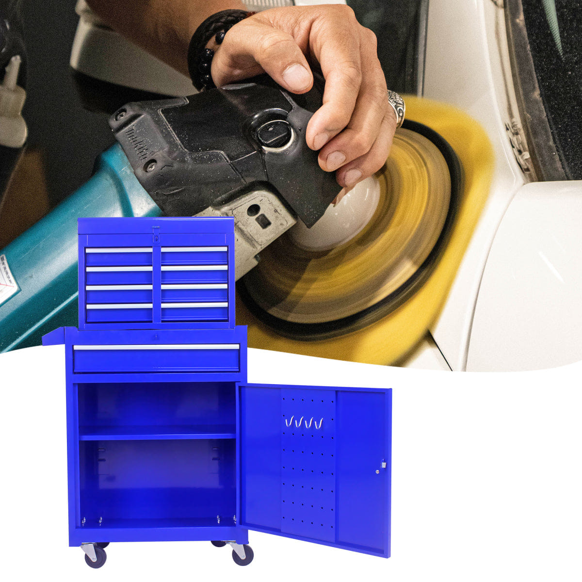 Drawer Streamdale Rolling 5 - Drawer Tool Chest & Cabinet with Lockable Wheels (Blue)