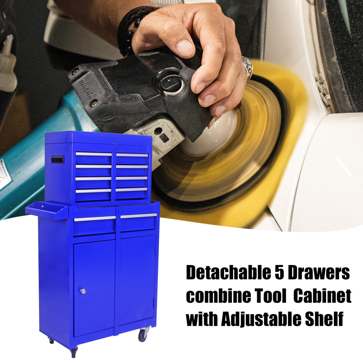 Drawer Streamdale Rolling 5 - Drawer Tool Chest & Cabinet with Lockable Wheels (Blue)