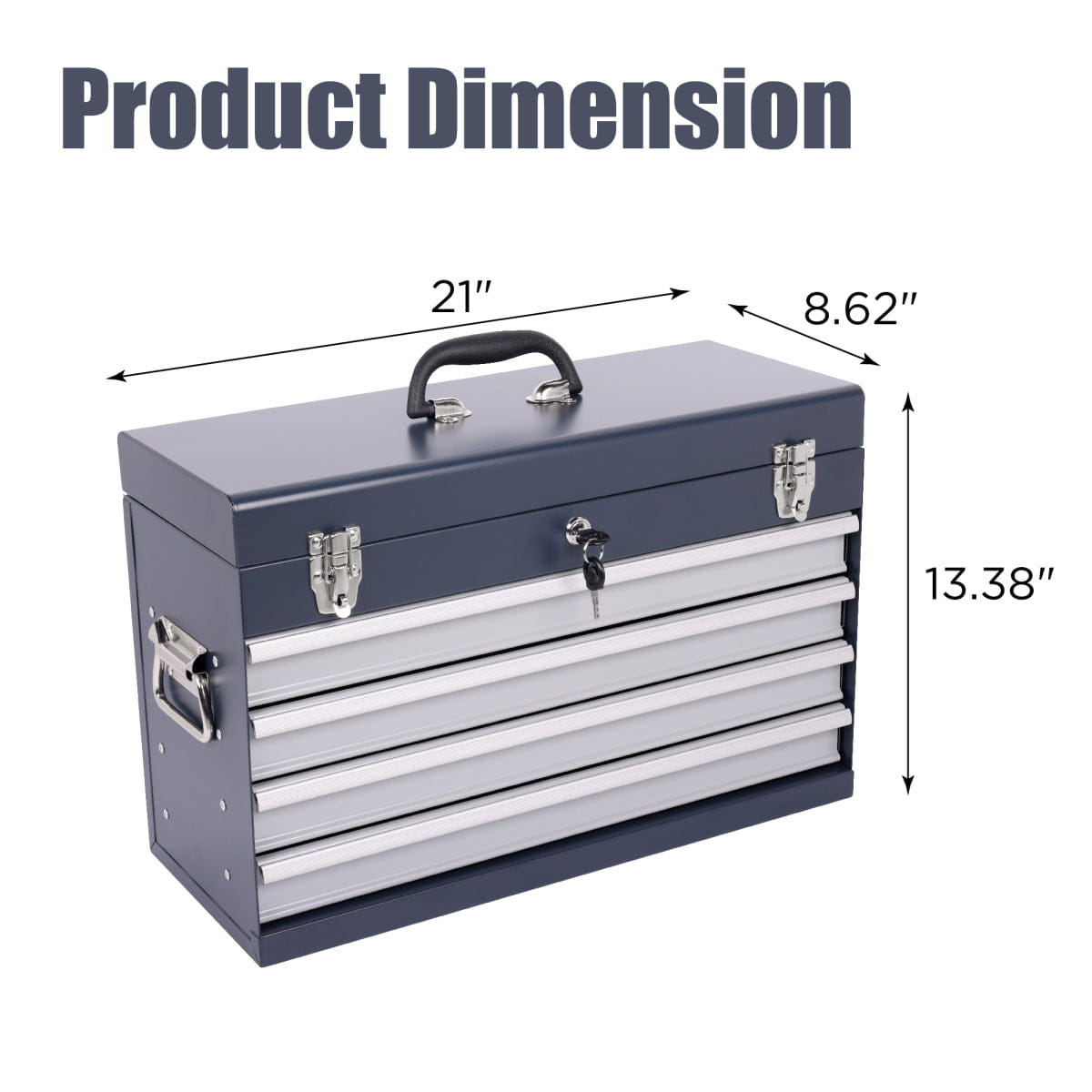 Drawer Streamdale Heavy Duty 21 - Inch 4 - Drawer Portable Metal Tool Box Chest Organizer