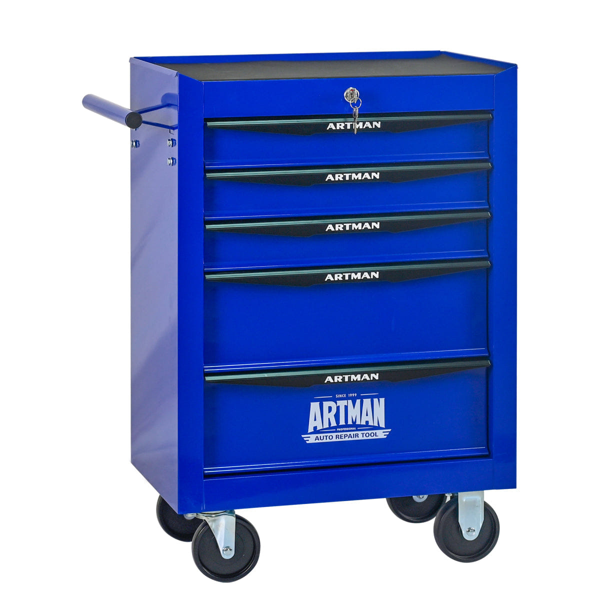 Drawer Streamdale 20" 5 - Drawer Rolling Metal Tool Chest Cabinet Organizer - Black & Blue