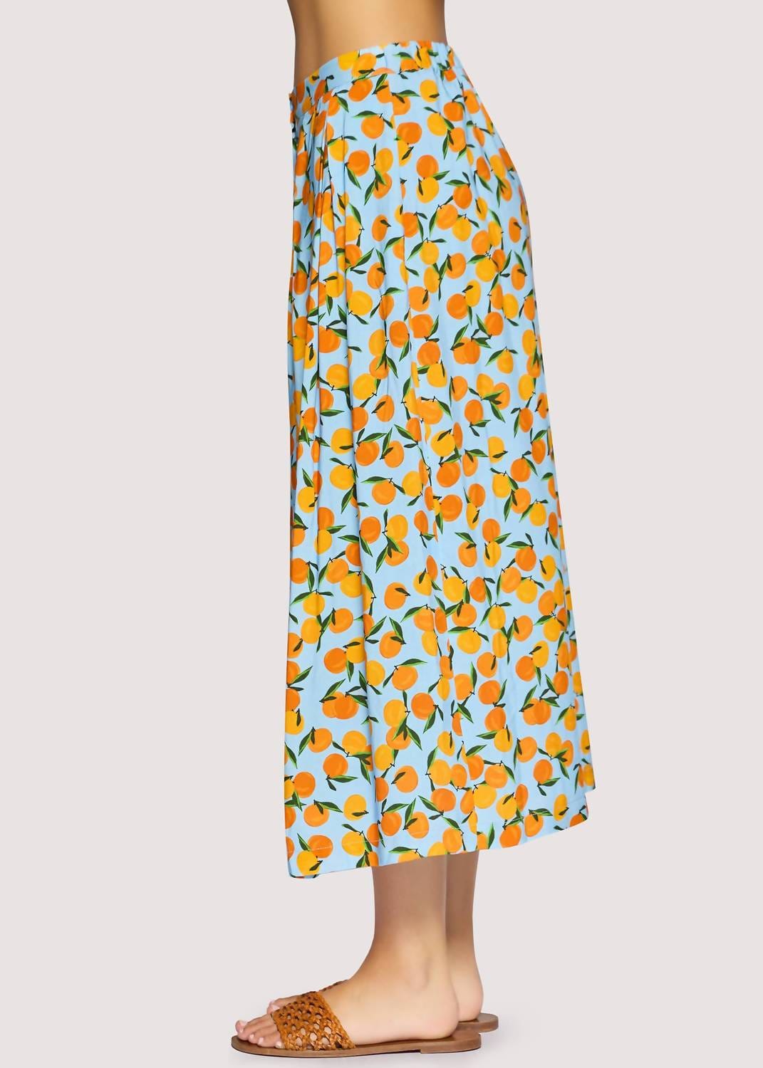 Blue Citrus Soiree Midi Skirt In Blue Orange
