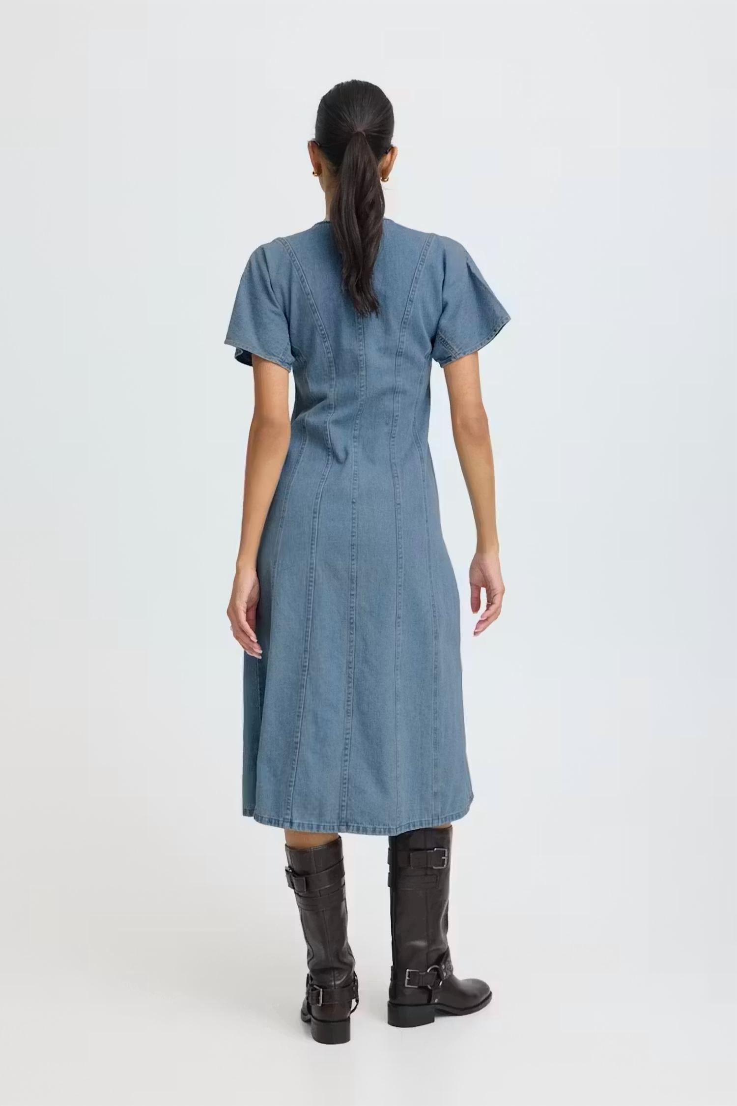 Blue Bykapuca Dress In Mid Blue Denim