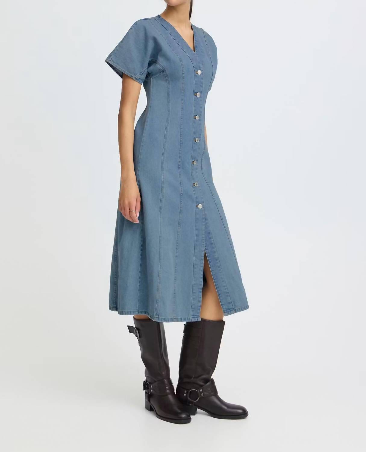 Blue Bykapuca Dress In Mid Blue Denim