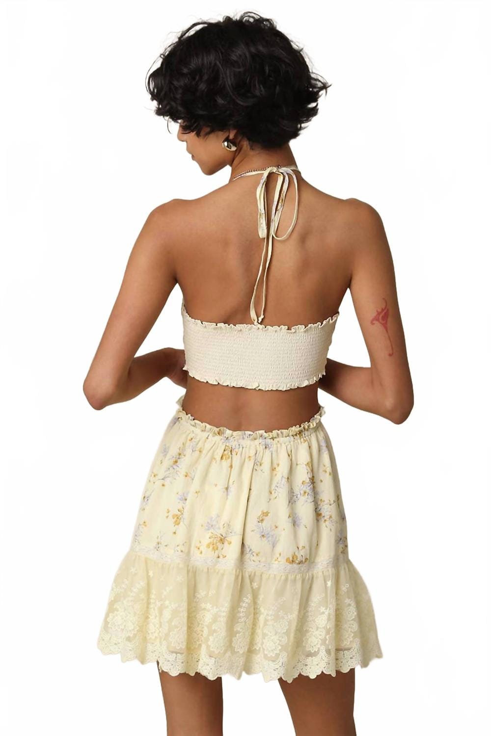 Butter Evie Halter Mini Dress In Butter Floral