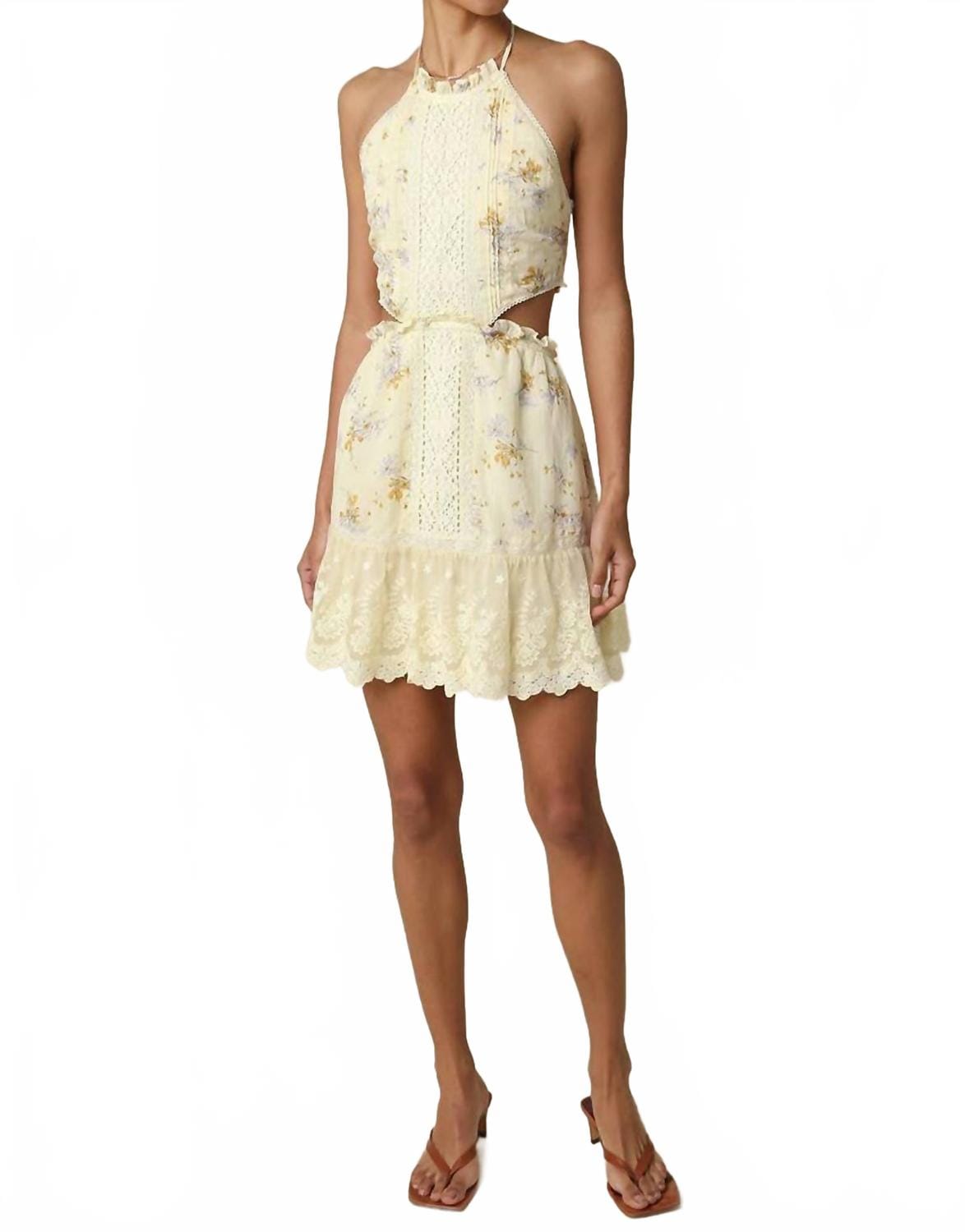 Butter Evie Halter Mini Dress In Butter Floral