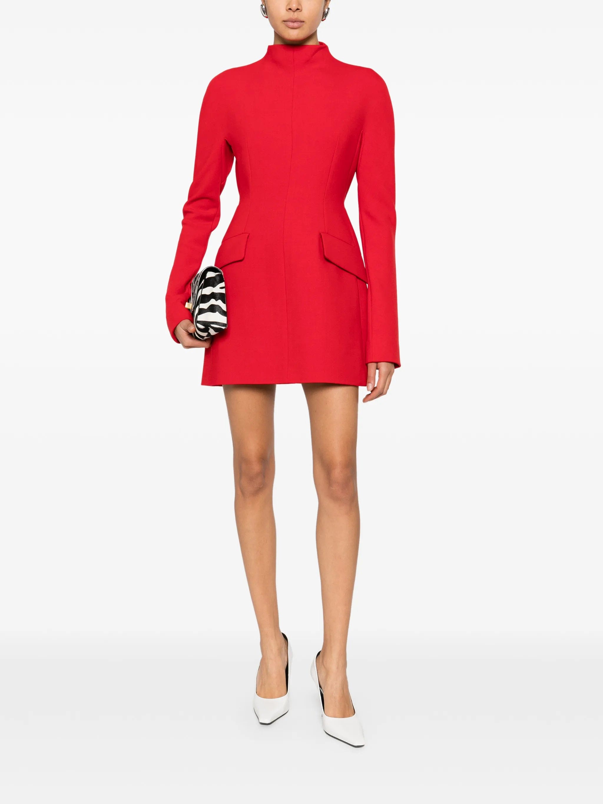 Sportmax mock neck pocket mini dress
