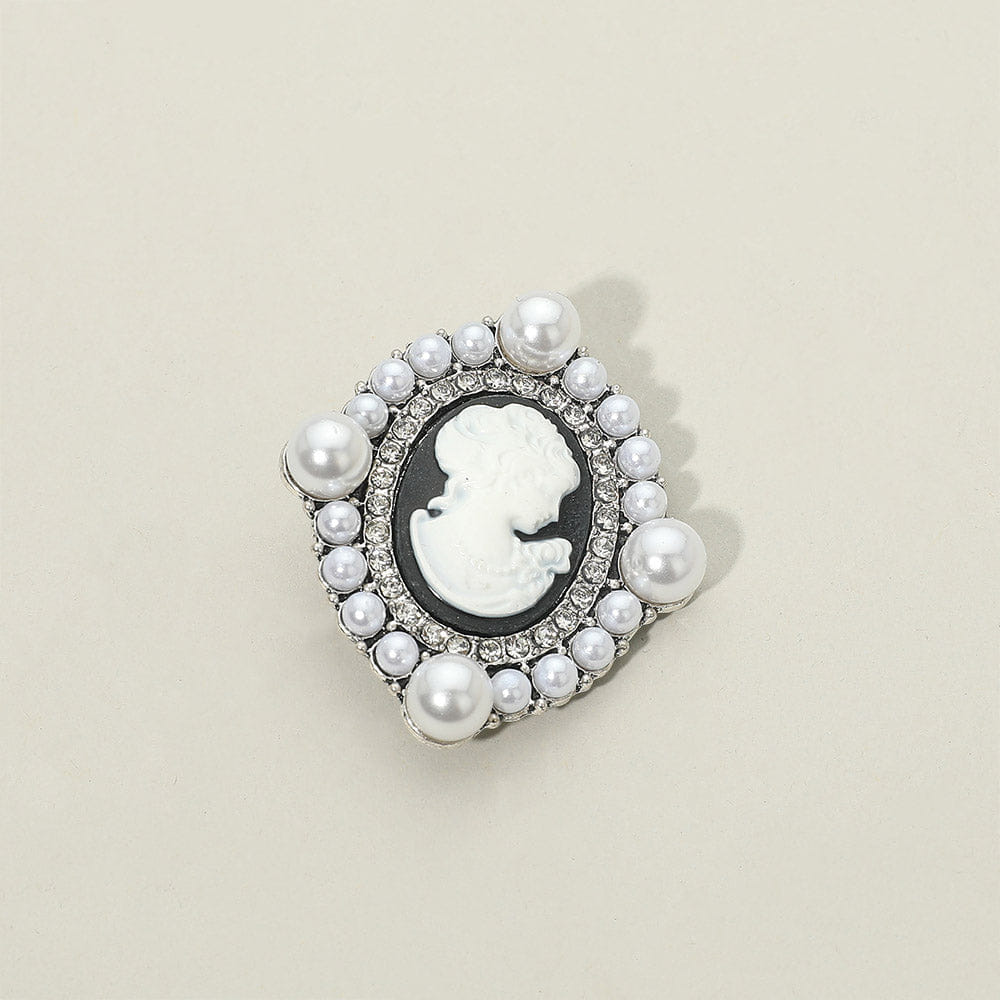 Vintage 12PCS - Pearl Rhinestone Vintage Cameo Pin Brooches