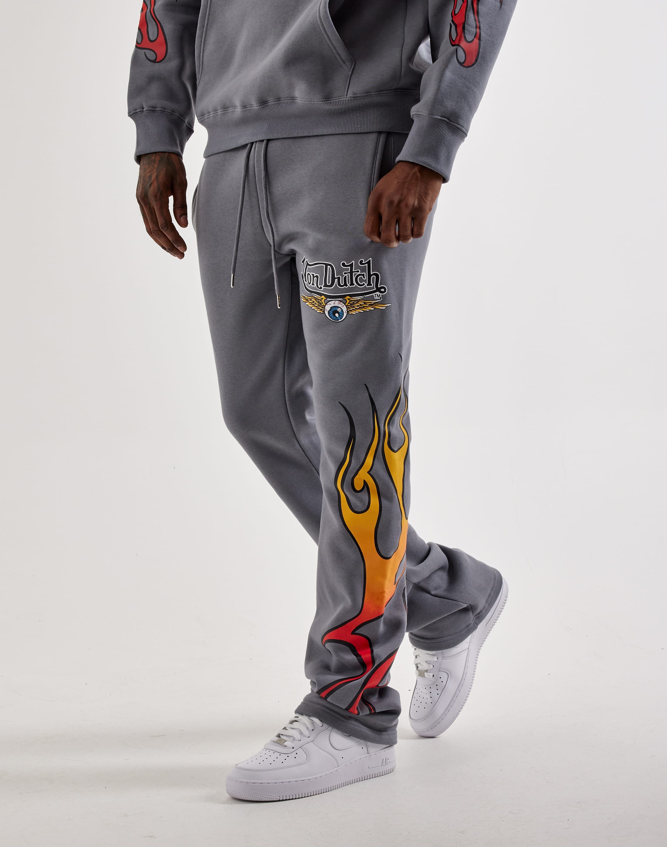Von Dutch Flame Logo Fleece Pants