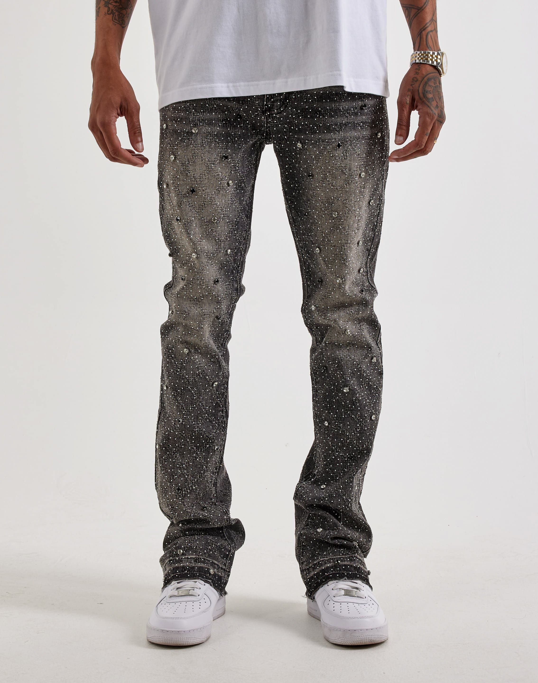 UR Diamond Stud Stacked Denim Jeans