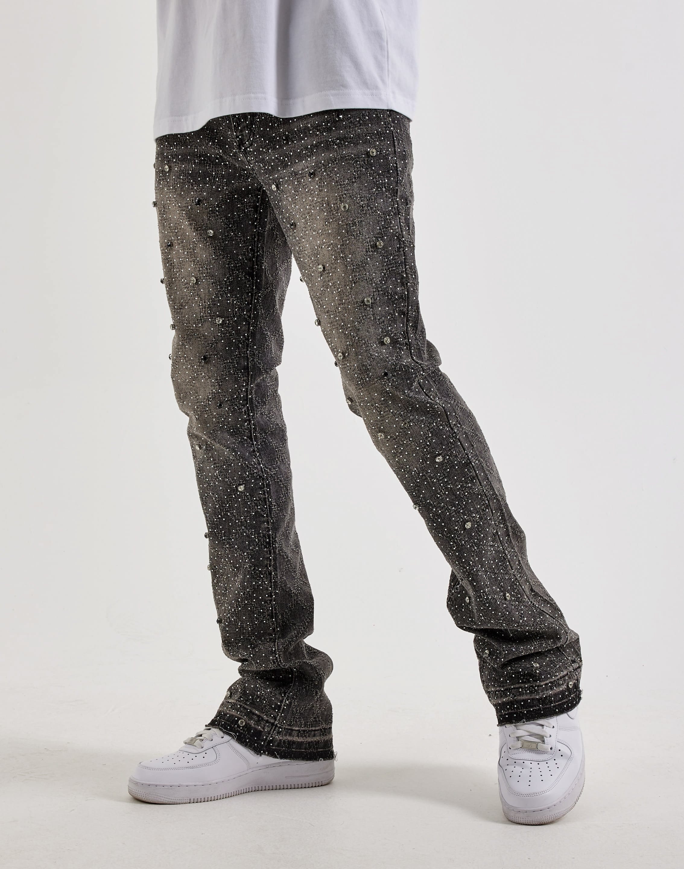 UR Diamond Stud Stacked Denim Jeans