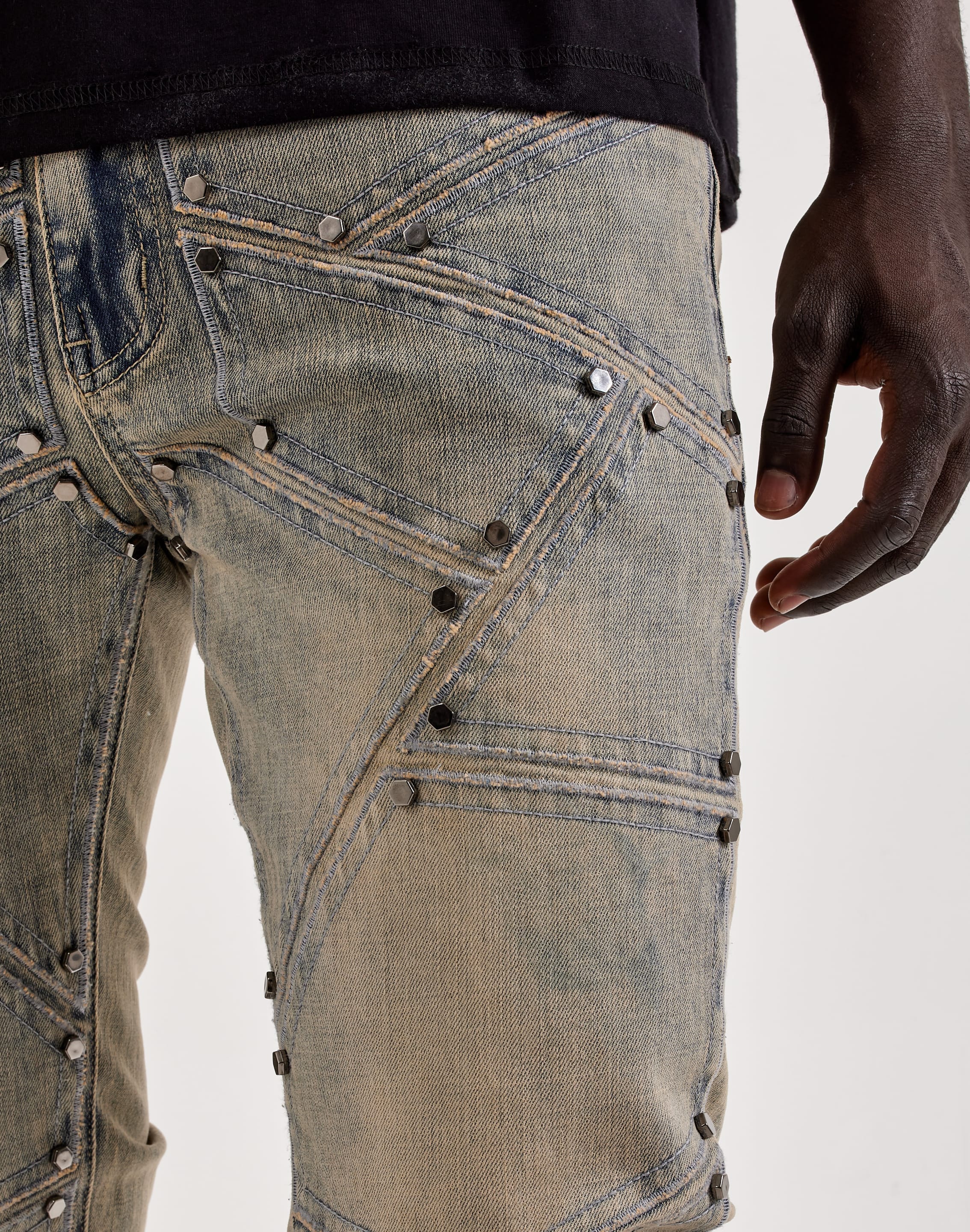 Waimea Studded Geo - Shapes Flared Denim Jeans