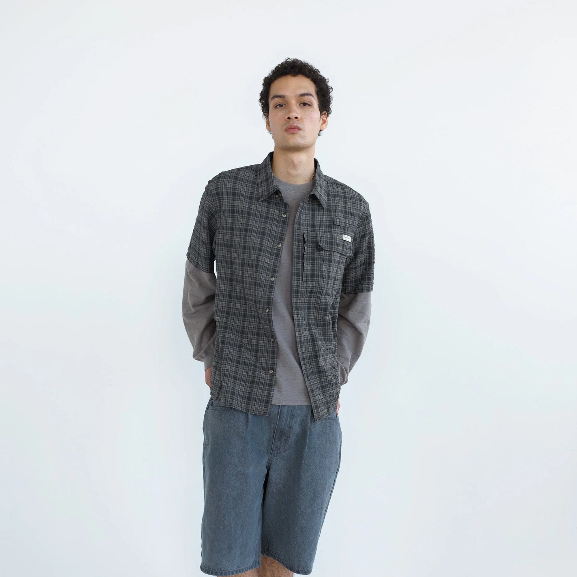 Thisisneverthat Mens Plaid S/S Fishing Shirt