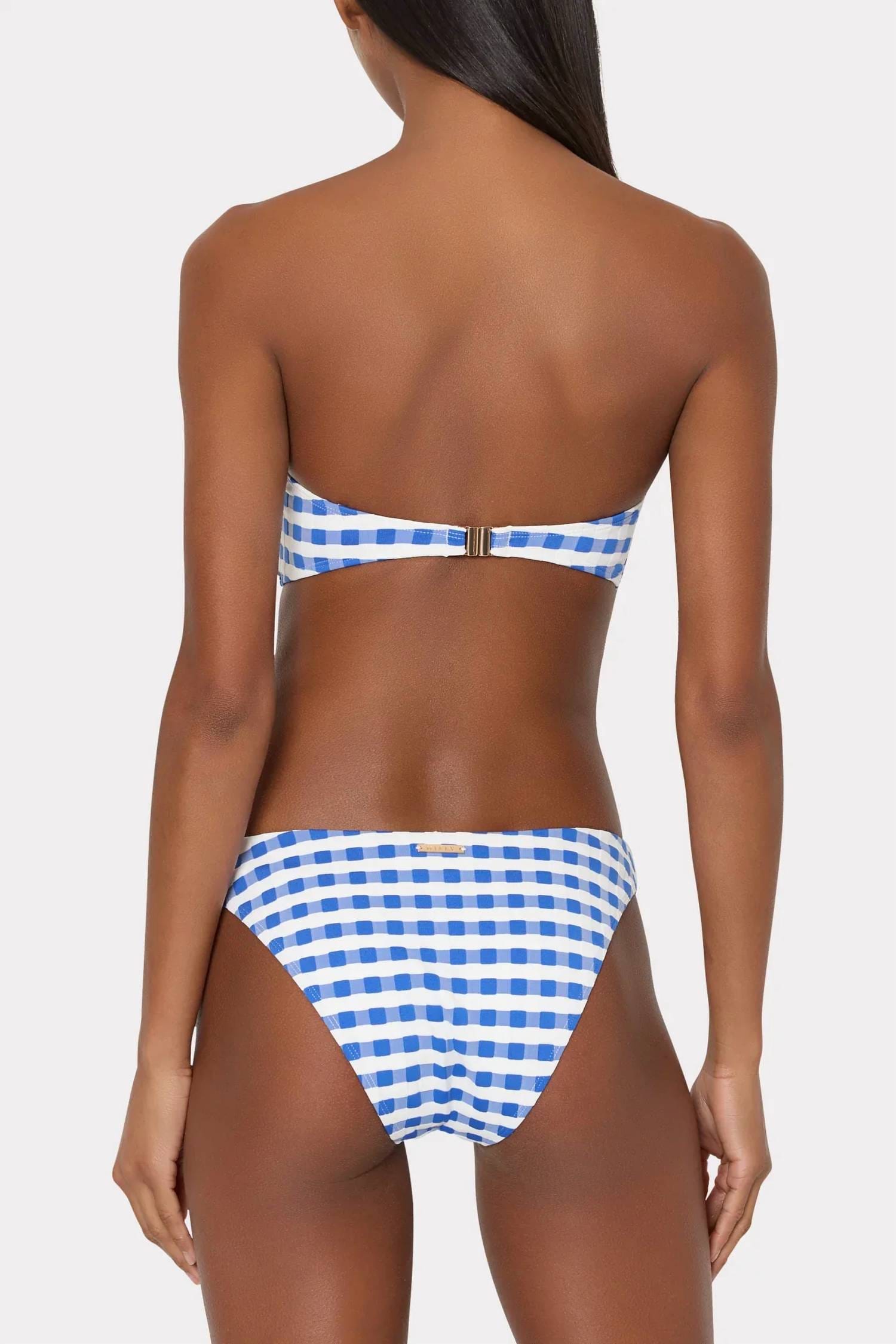 Blue Margot Jacquard Cottage Bikini Bottom In Blue