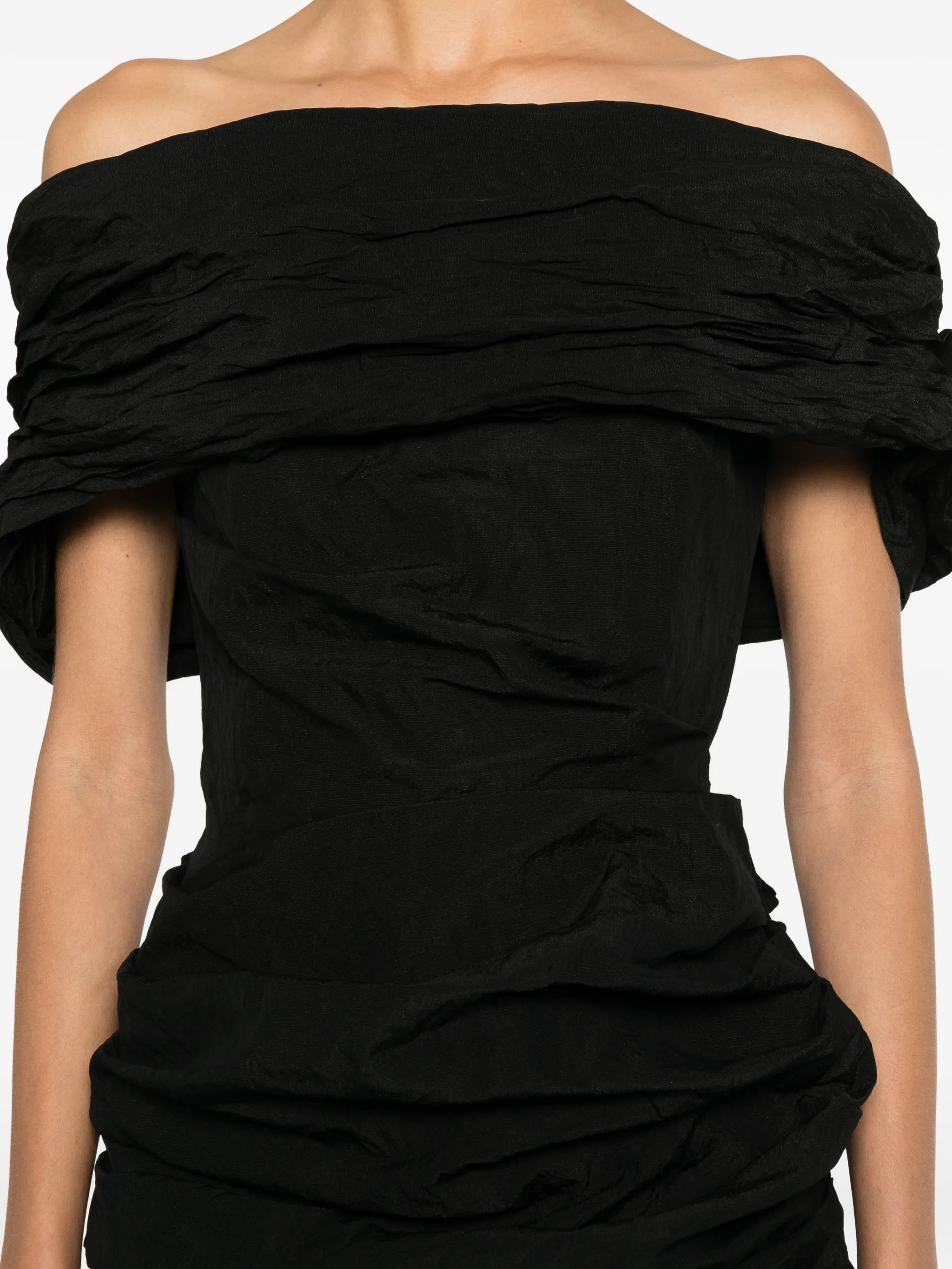 Magda Butrym ruched off - the - shoulder mini dress