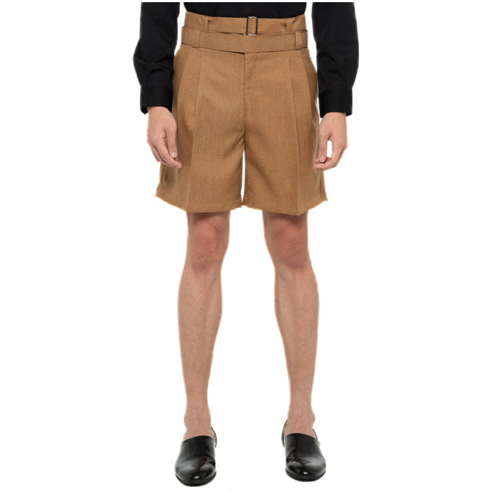 JAN SOBER CAMEL DOUBLE WAISTBAND SHORT PANTS JS PM