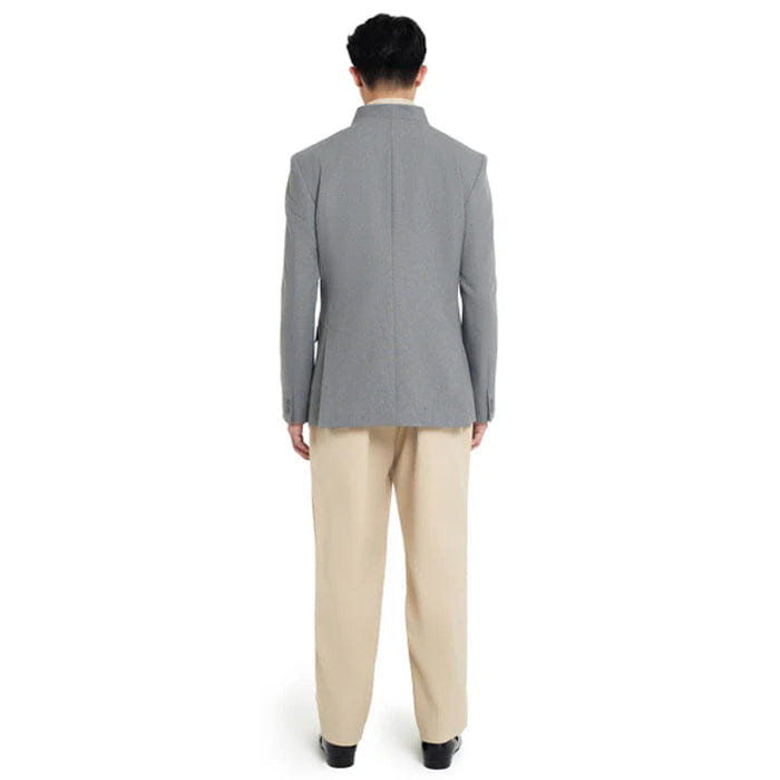 JAN SOBER GREY COLLARLESS BLAZER