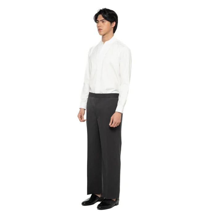 JAN SOBER DARK GREY CLASSIC WITH BACK ADJUSTER DETAIL PANTS