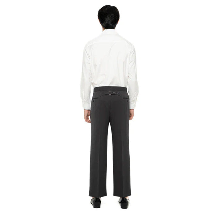 JAN SOBER DARK GREY CLASSIC WITH BACK ADJUSTER DETAIL PANTS