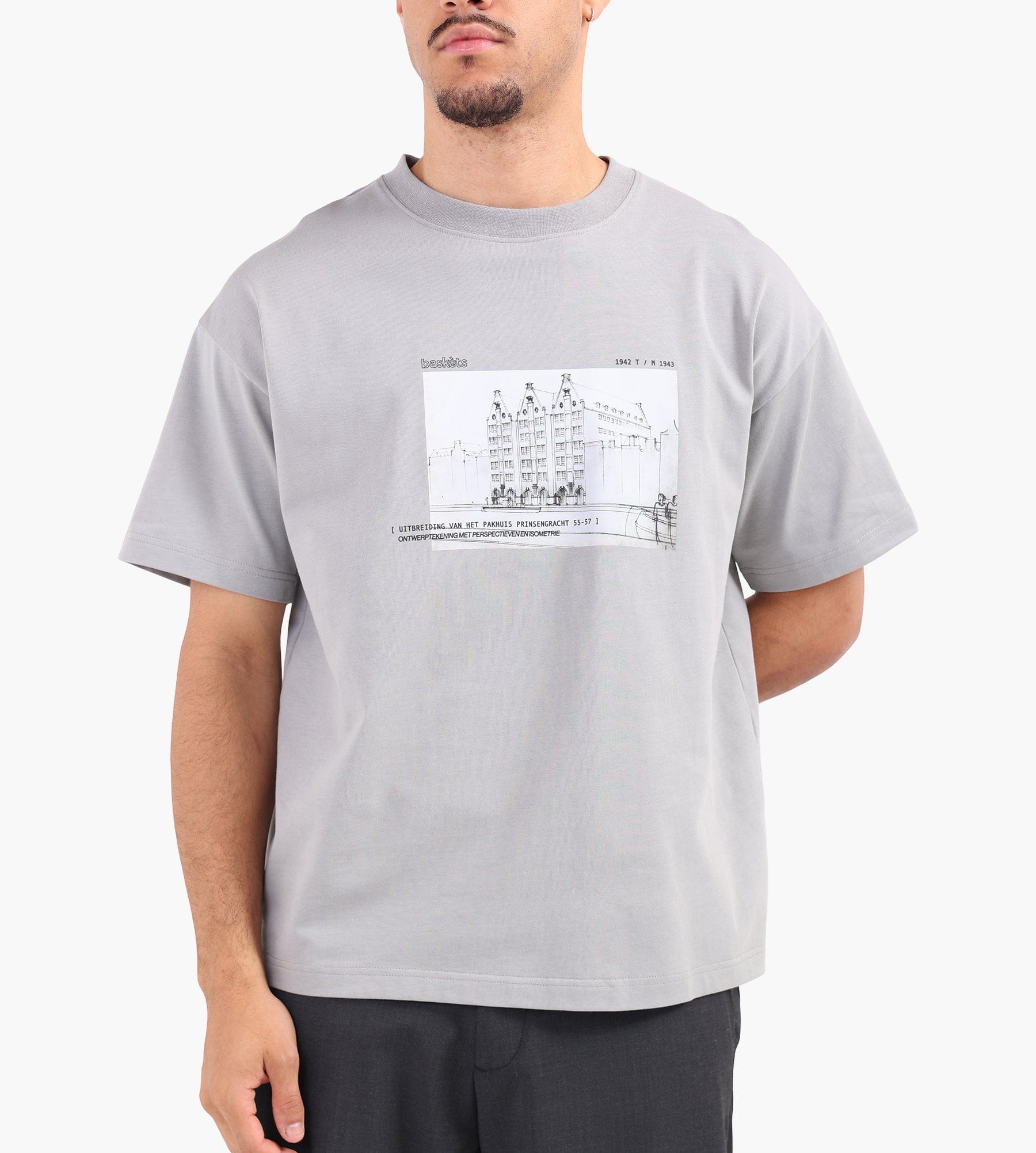 Baskèts Pakhuis T-Shirt Stone Grey