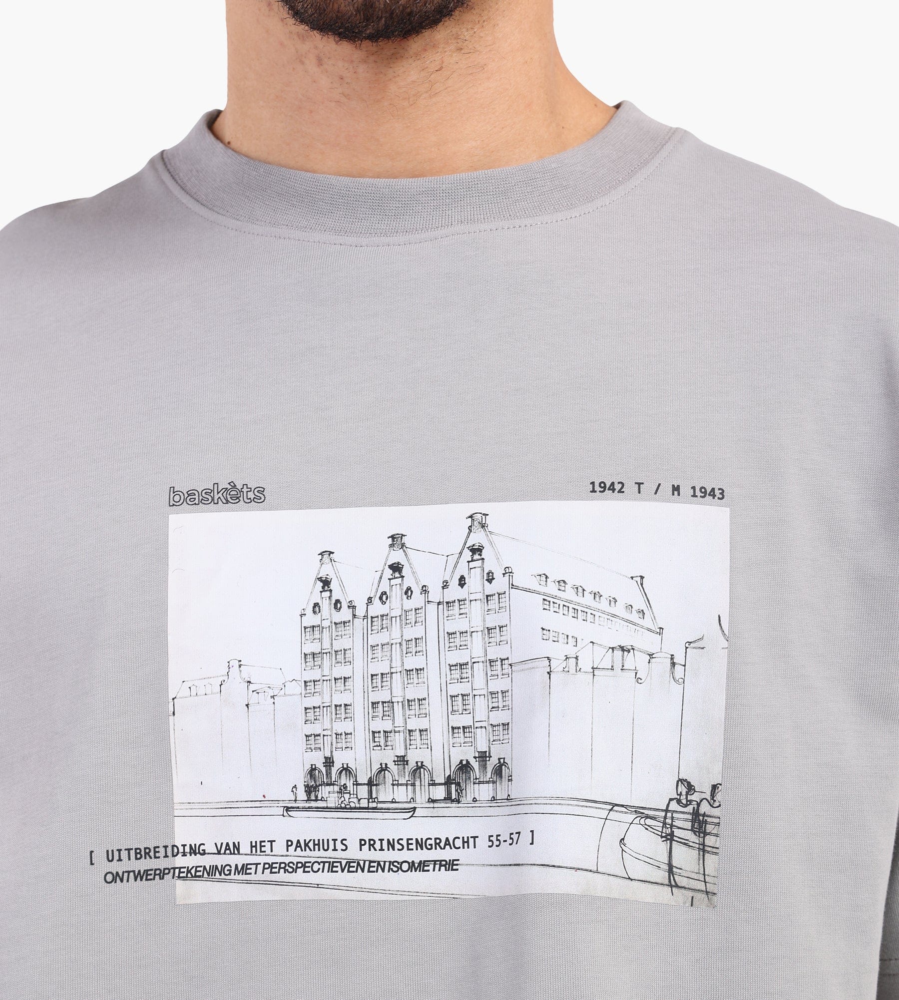 Baskèts Pakhuis T-Shirt Stone Grey