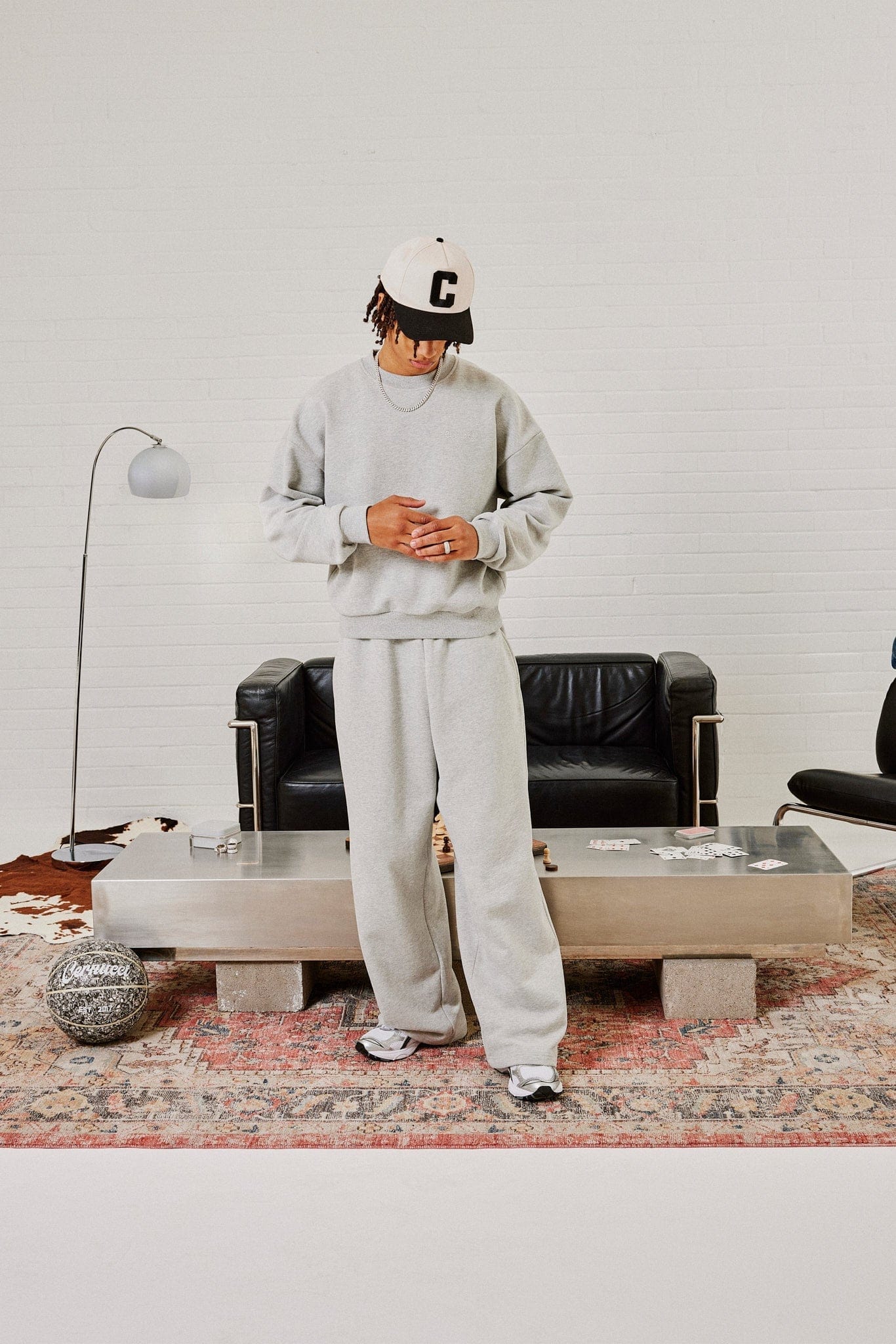Cernucci Sweater & Baggy Fit Jogger - Grey Marl