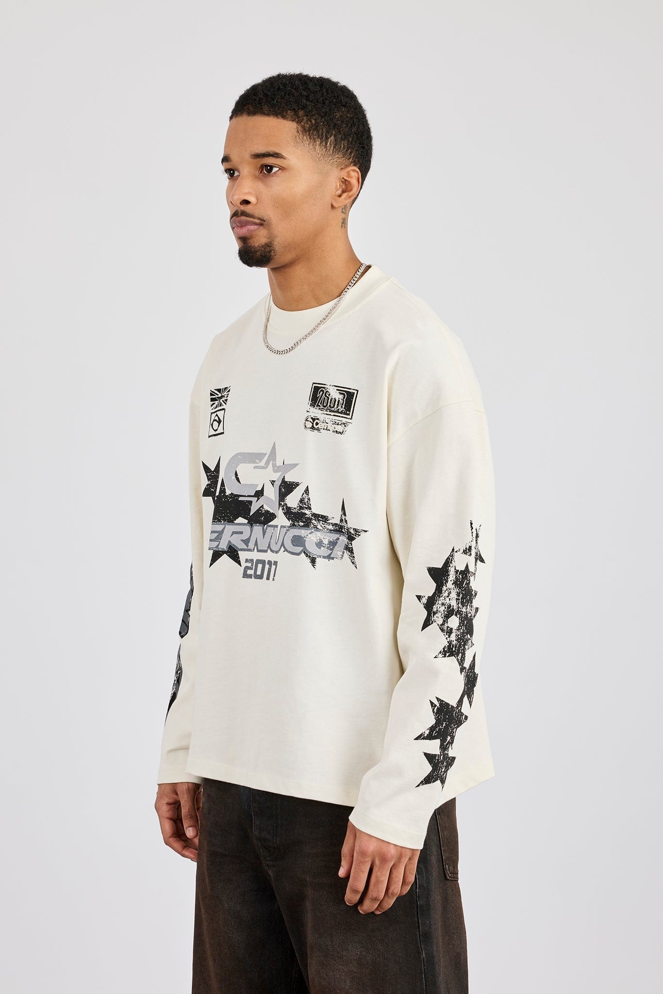 Cernucci Long Sleeve Cernucci 2017 Graphic T - Shirt - Off White