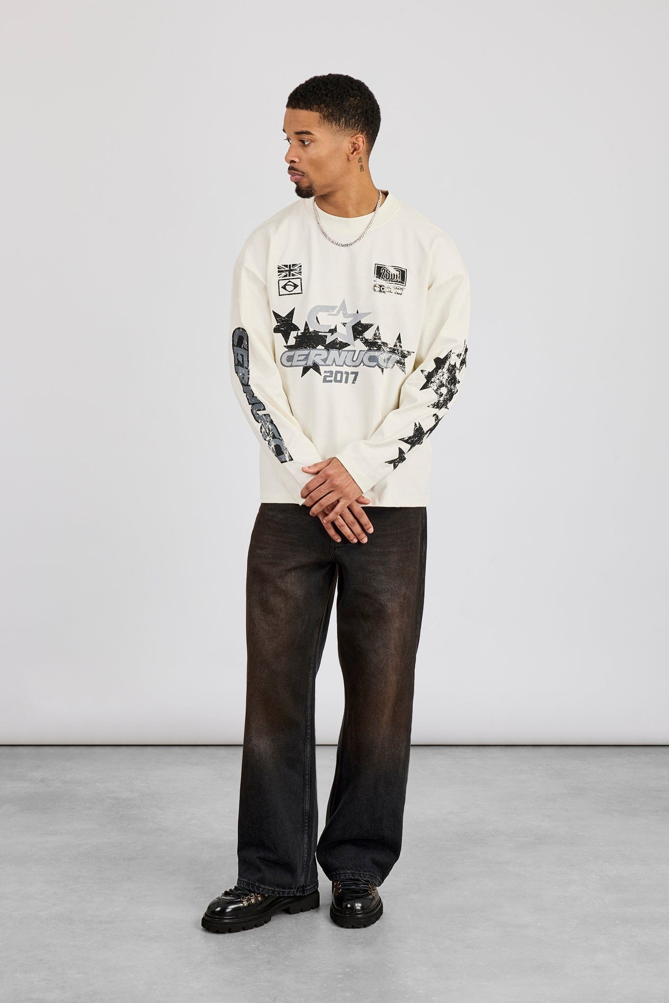 Cernucci Long Sleeve Cernucci 2017 Graphic T - Shirt - Off White