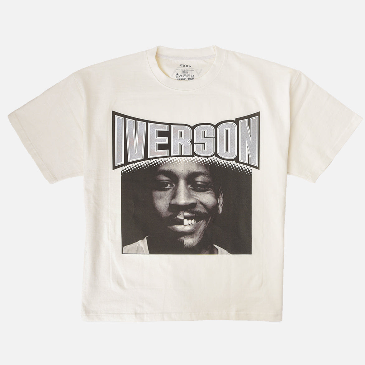 Lapstone & Hammer LAPSTONE x VIOLA x IVERSON SPLIT FACE T-Shirt - CREAM