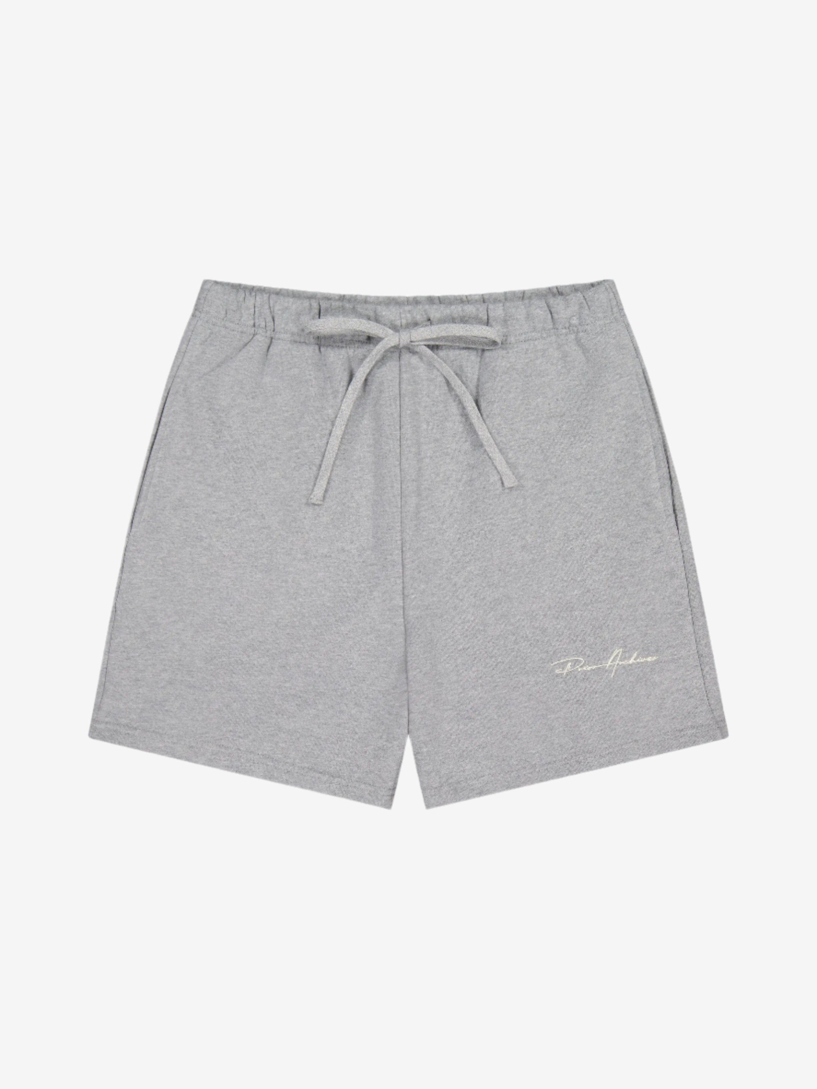 Prior Archives Prior Embroidery Logo Fitted Sweatshorts Heather Grey
