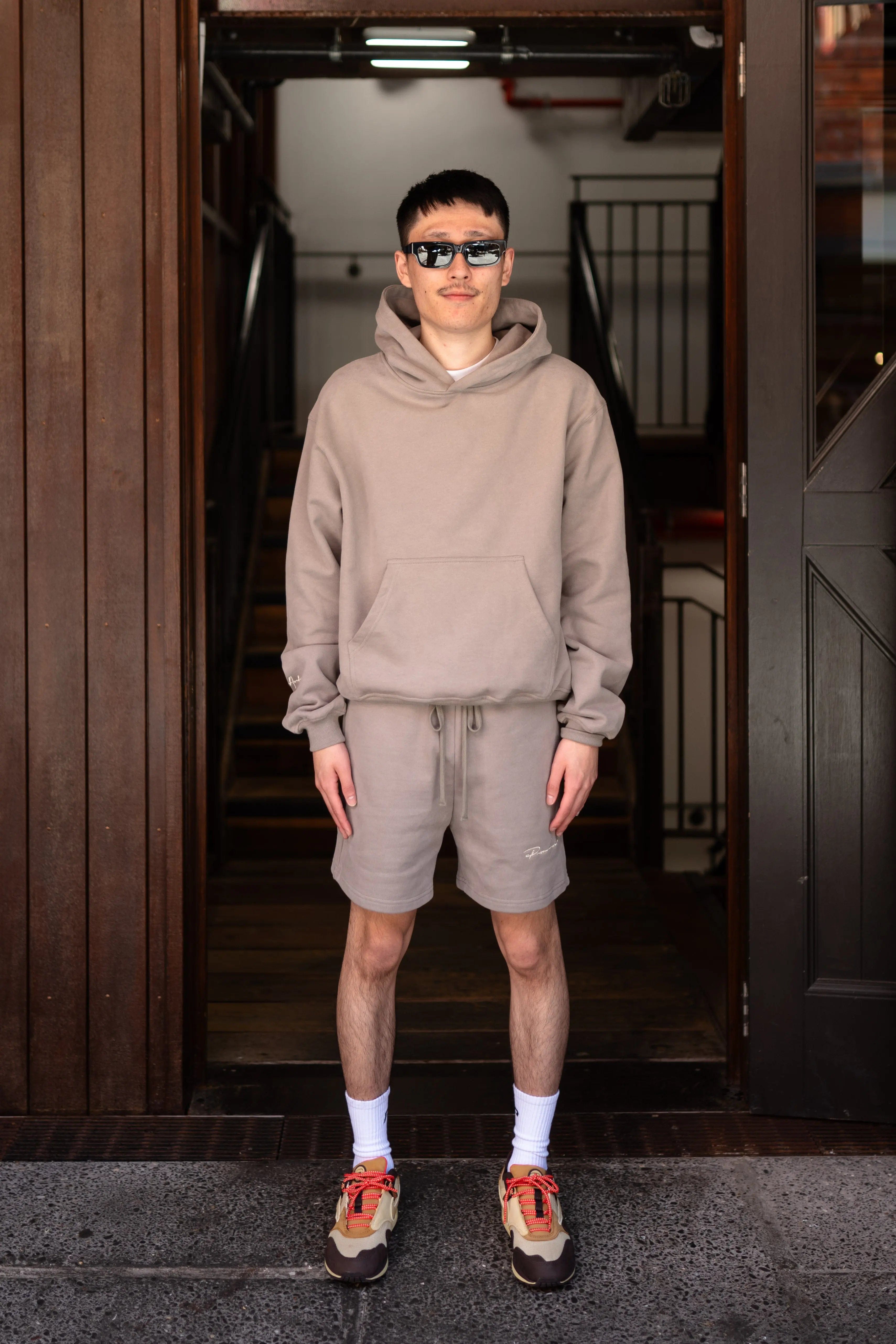 Prior Archives Prior Embroidery Logo Fitted Sweatshorts Cinder