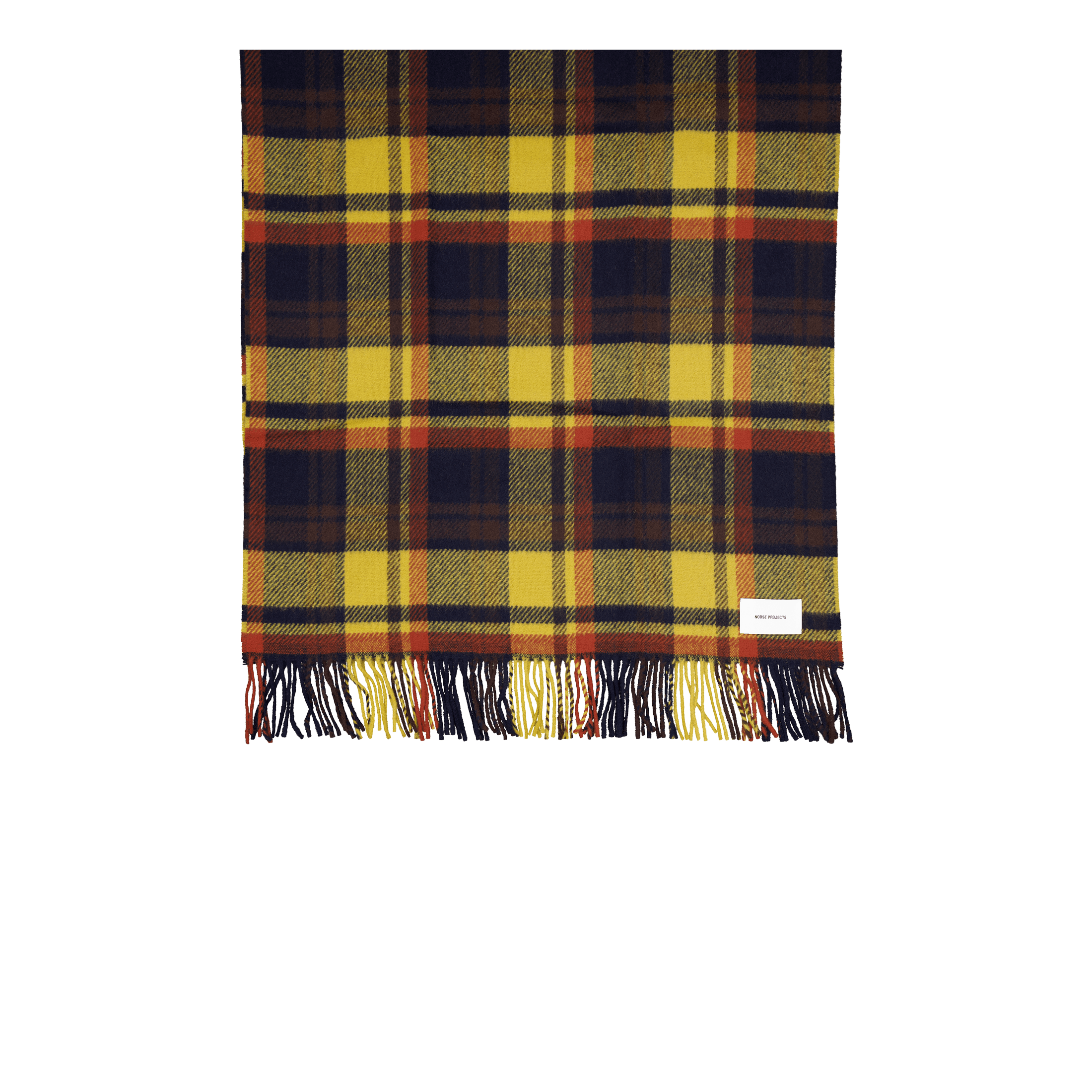 Norse Projects Virgin Wool Checked Scarf Dark Navy