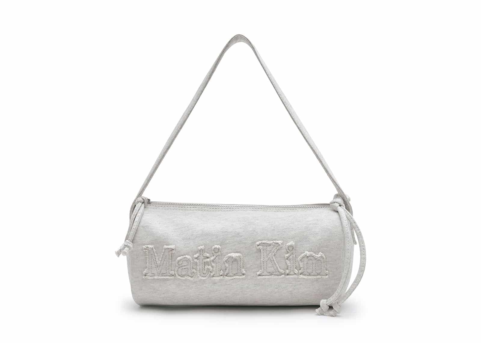 Matin Kim Applique Logo Jersey Duffle Bag Light Beige BG023