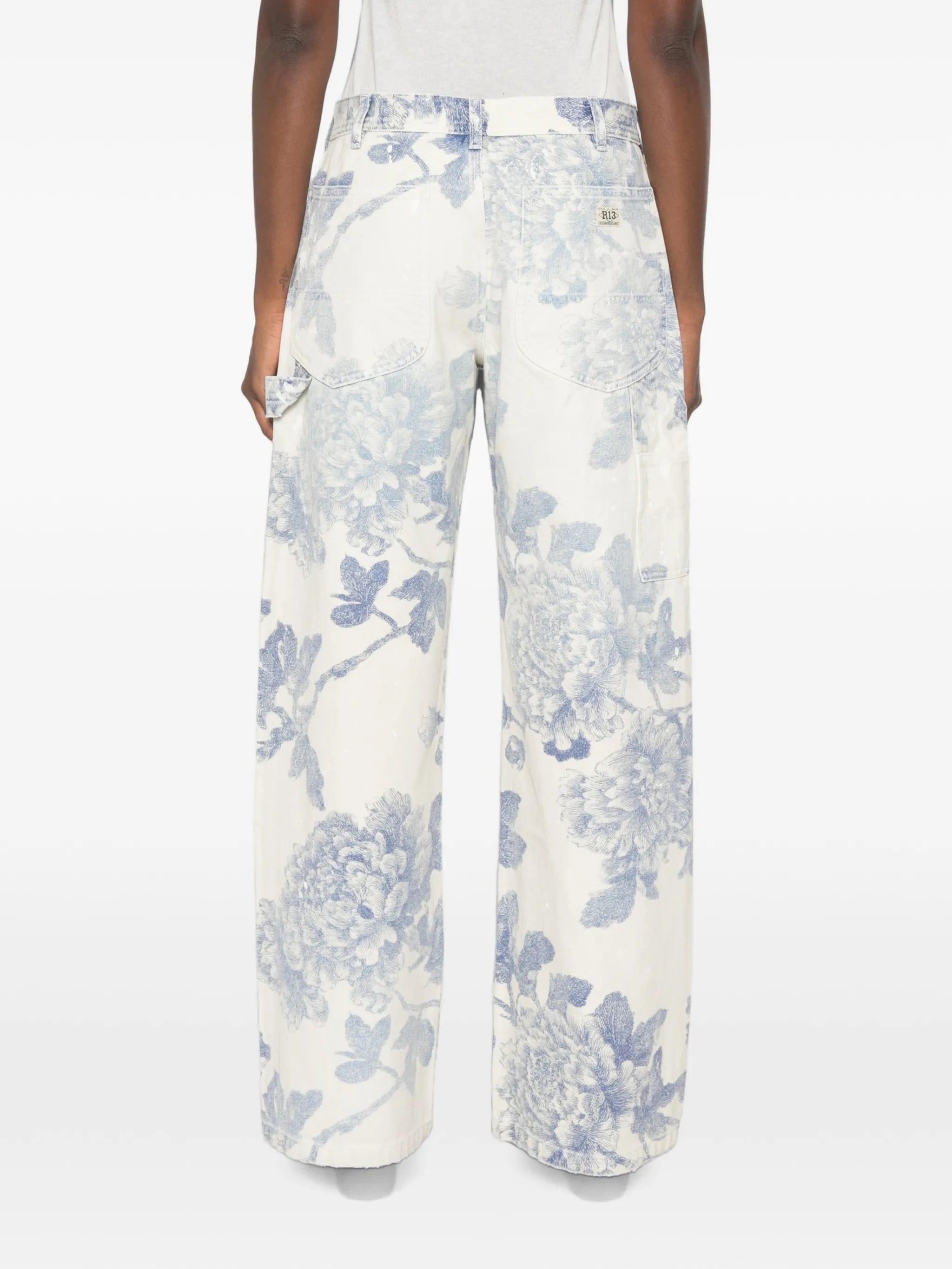R13 belt - loop floral - print jeans