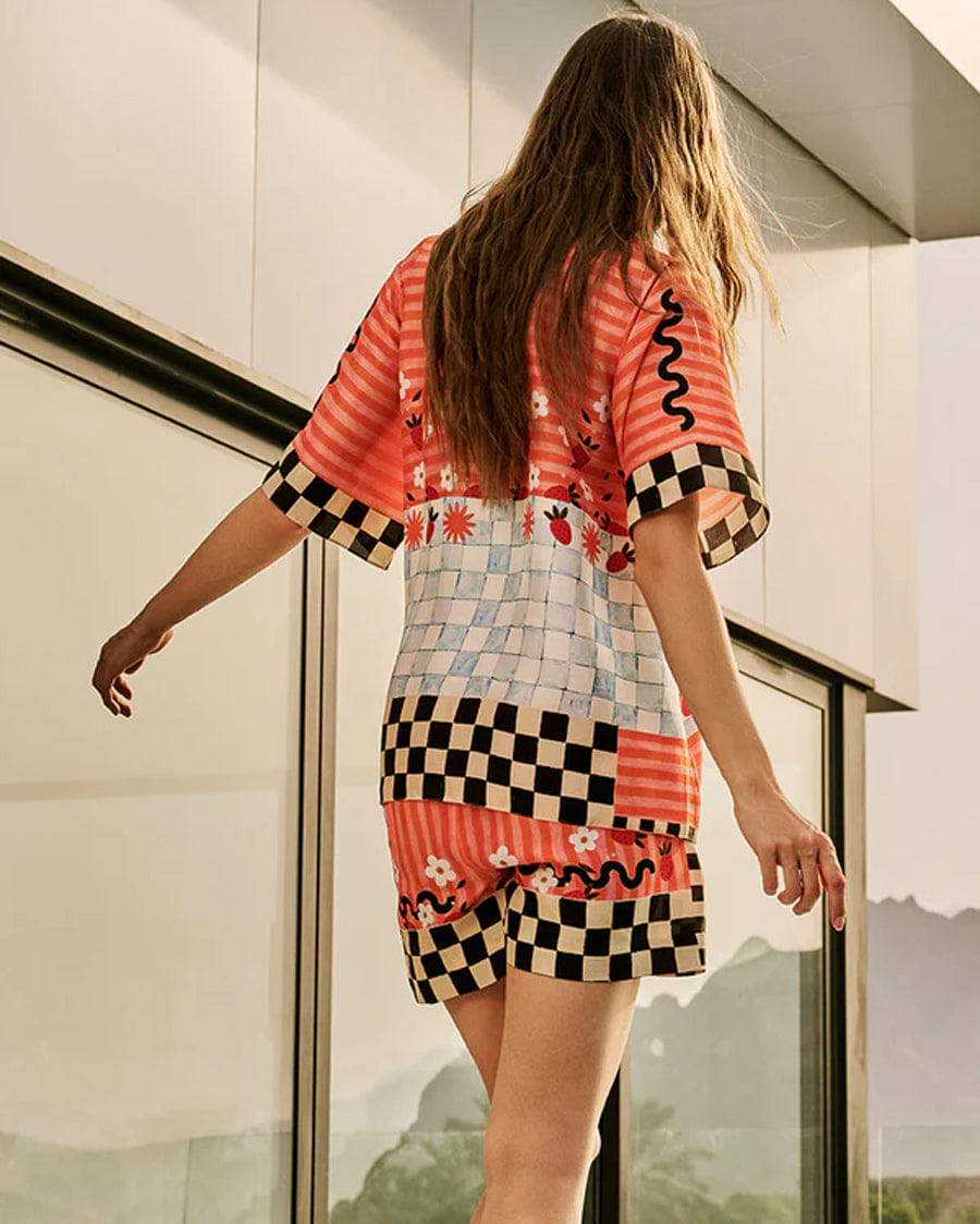 Tiya Eden Clementine Co - Ord - Orange Half - Sleeved Shirt and Shorts Set