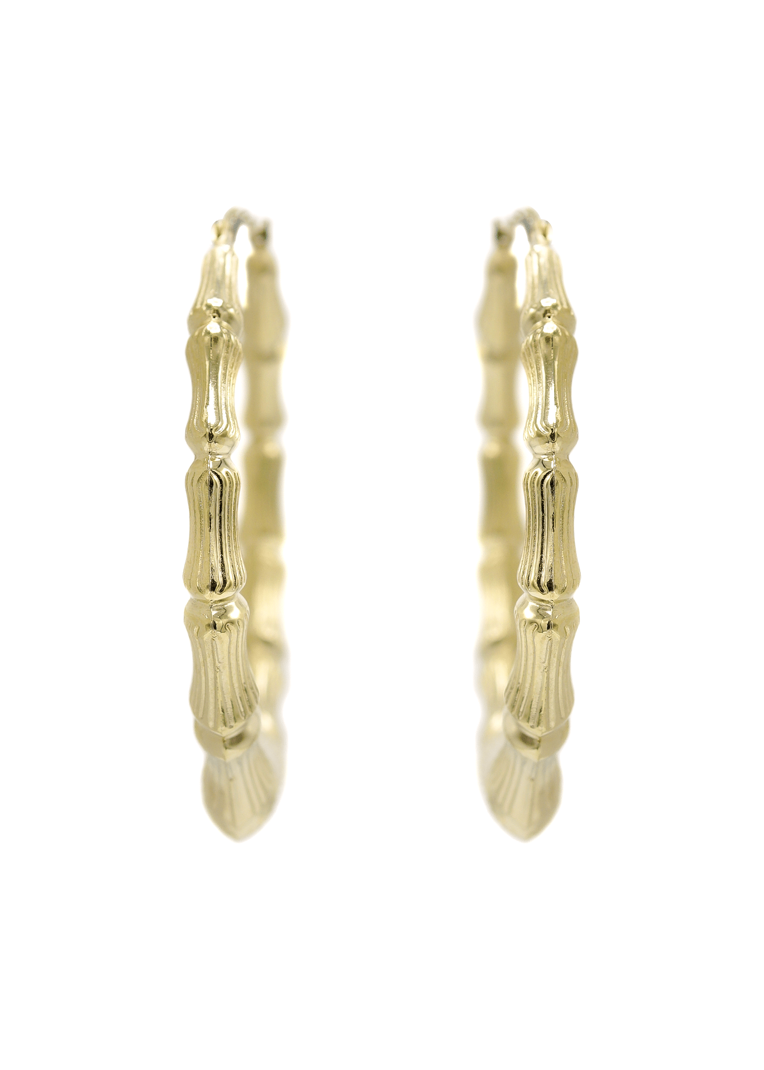 Manufacturer 1 10K Womens Bamboo Gold Hoop Earrings | Customizable Size