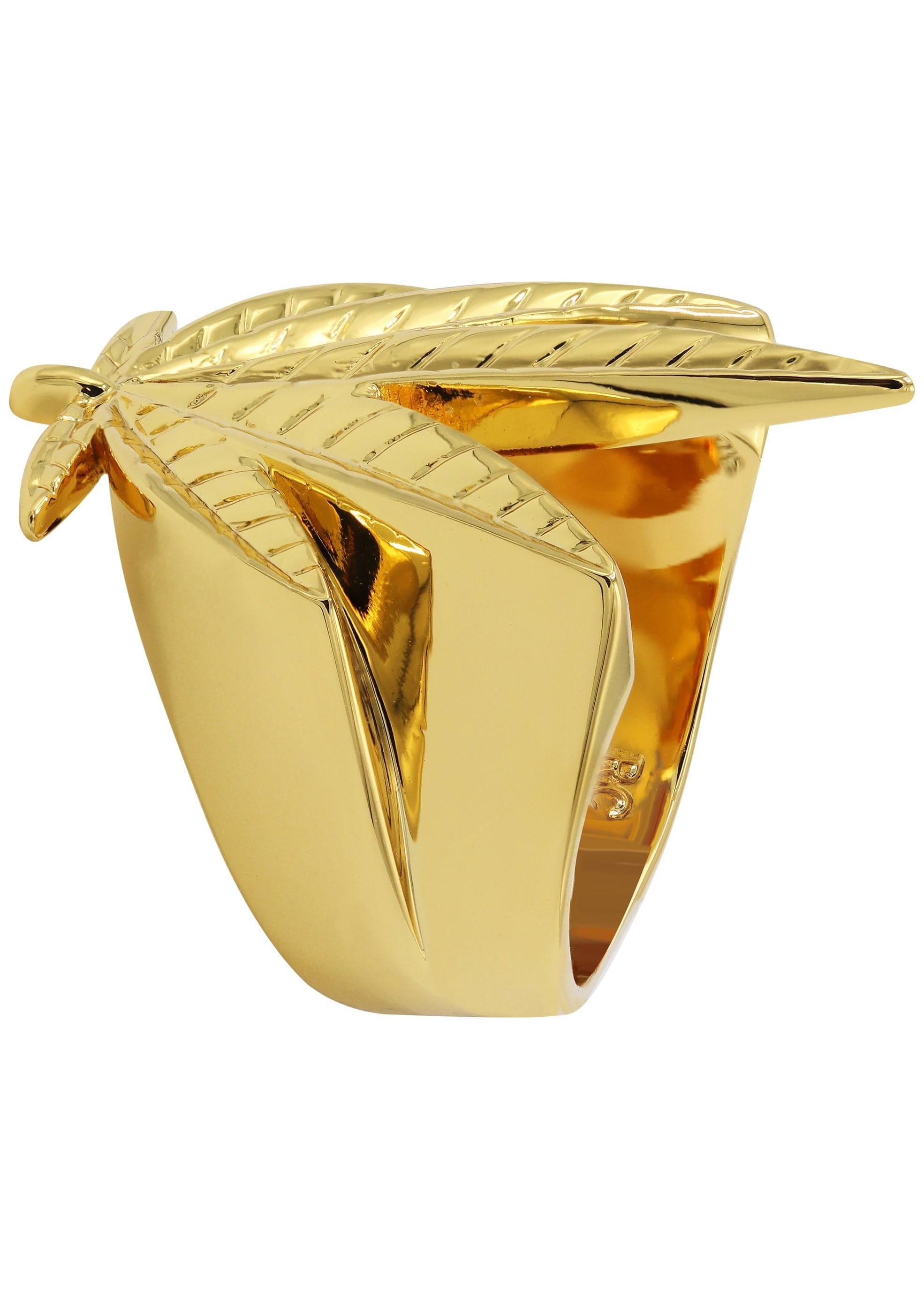 Manufacturer 30 Gold Plated Marihuana Leaf Ring | 14 Grams