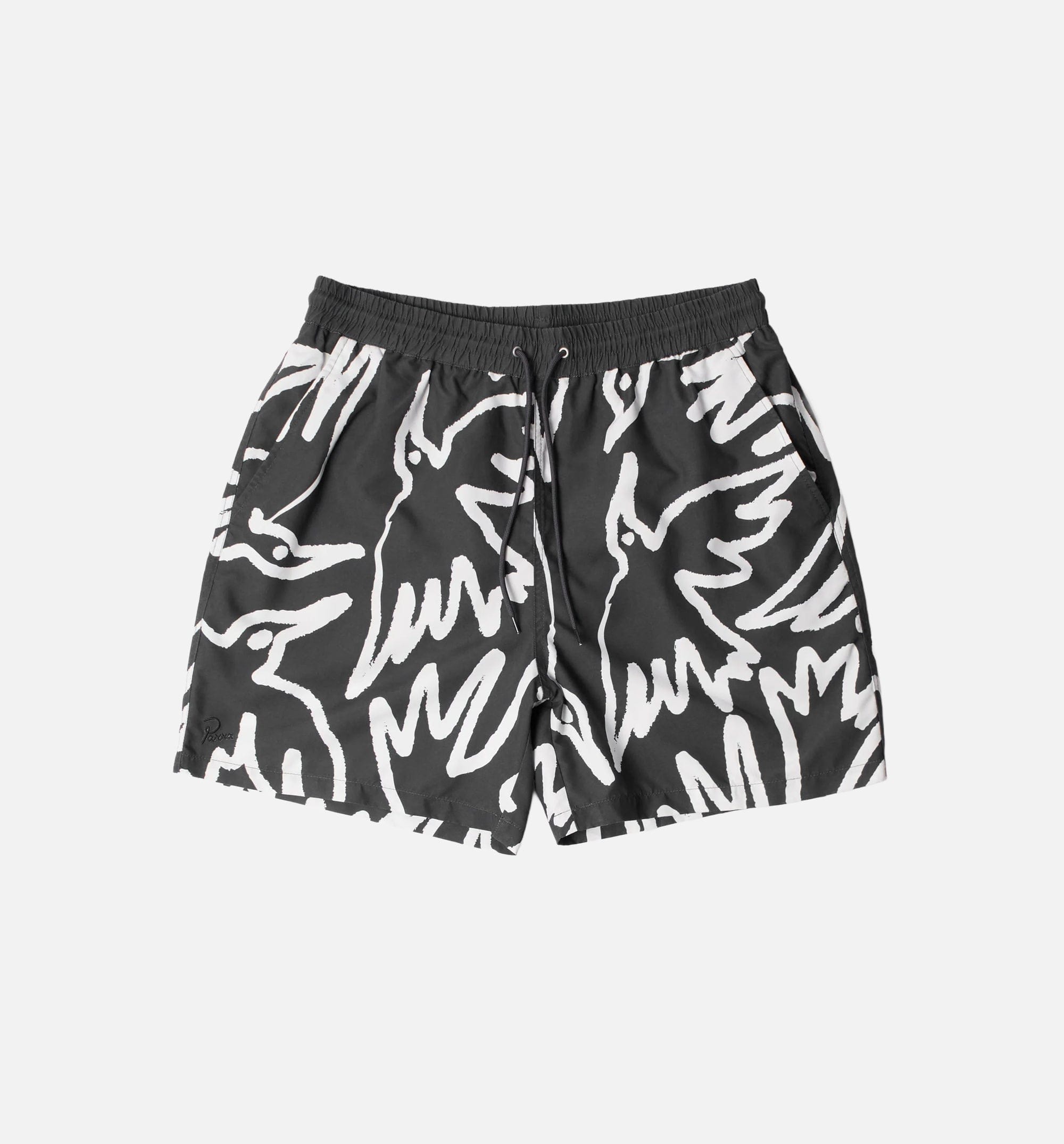 PARRA Birds Fly Free Swim Mens Short - Black