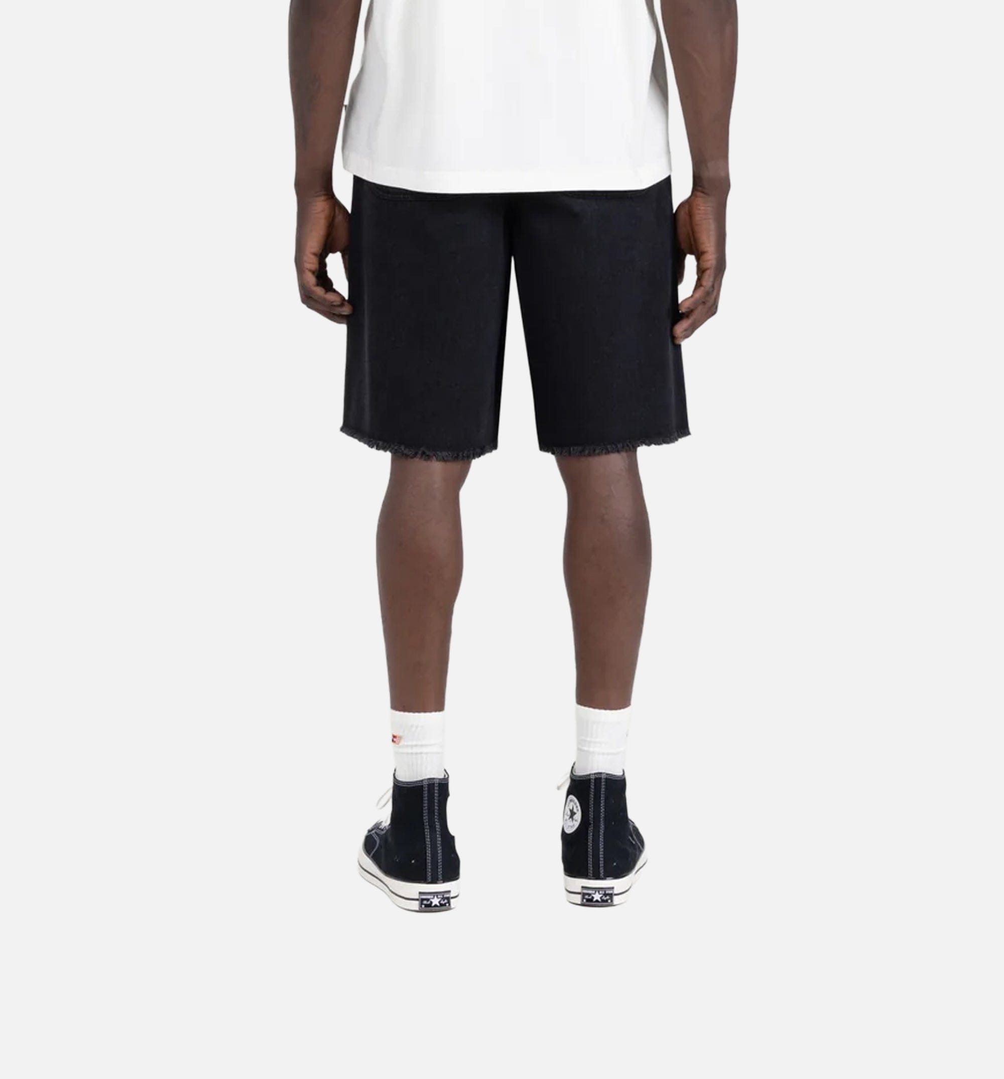 HONOR Frayed Edge 11" Denim Mens Short - Black