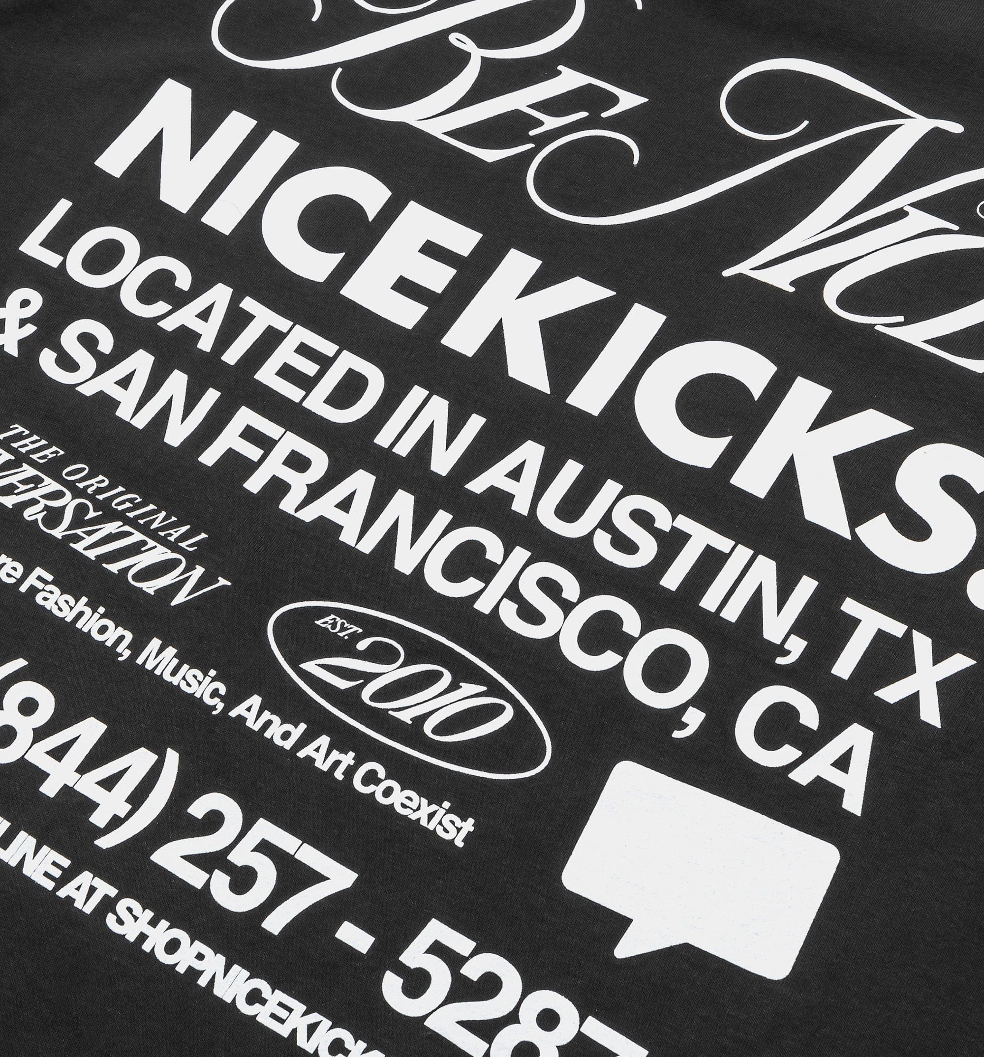 NICE KICKS Premium Be Nice Graphic Mens Short Sleeve Shirt - Charcoal