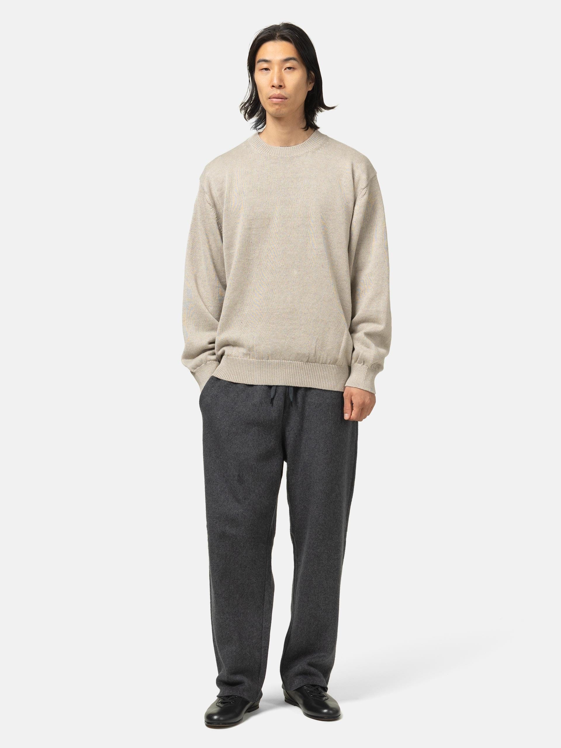 Batoner Washed High Count Linen Crew Neck Natural