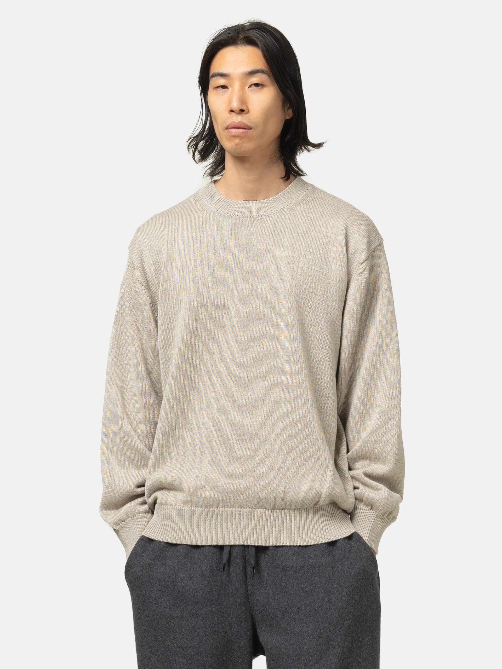 Batoner Washed High Count Linen Crew Neck Natural