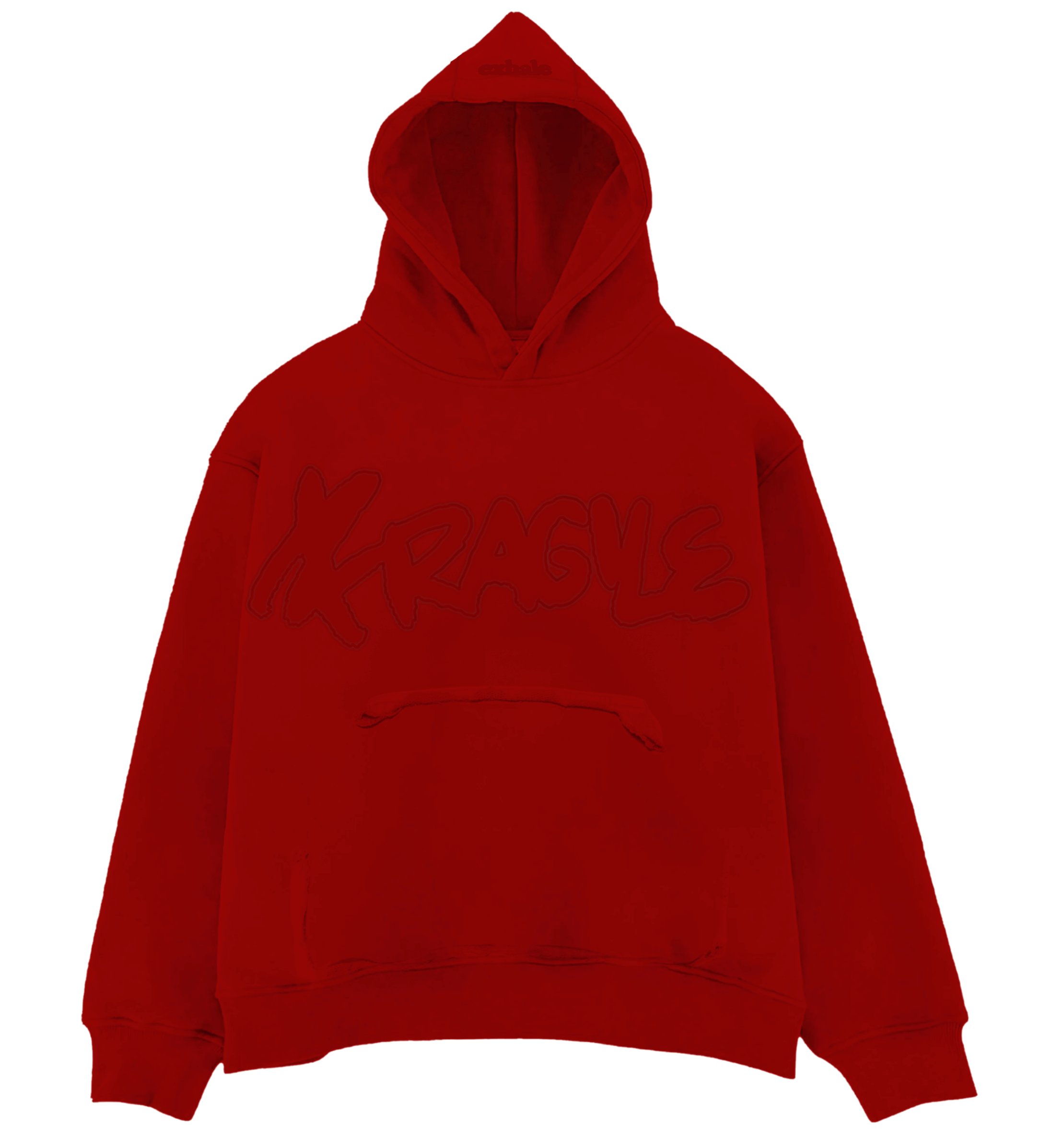 Exhale Label Oversized Hoodie Red - Karthik