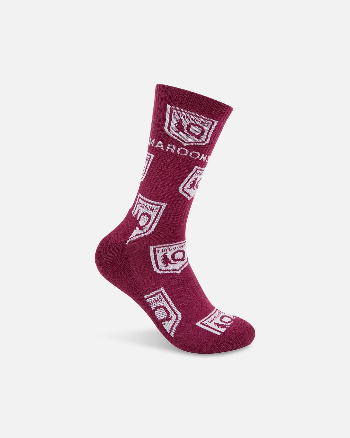 Foot - ies Queensland Maroons Icons Sneaker Socks 2 Pack White/Maroon