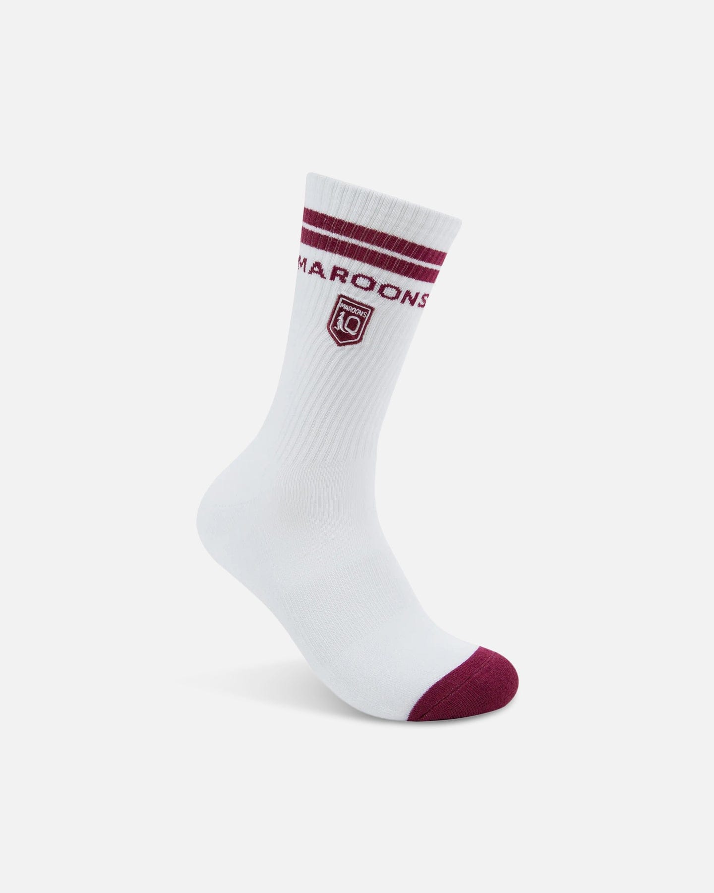 Foot - ies Queensland Maroons Icons Sneaker Socks 2 Pack White/Maroon