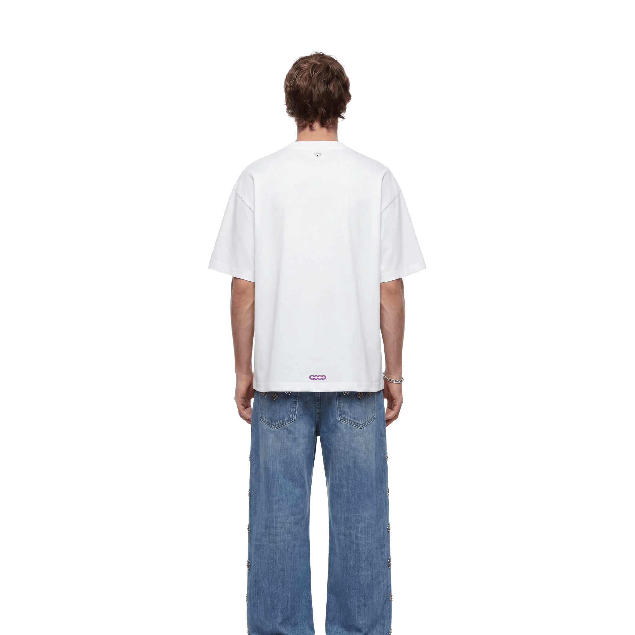 Goodbrand Purple Nebula Embroidered T-Shirt White (SS26)