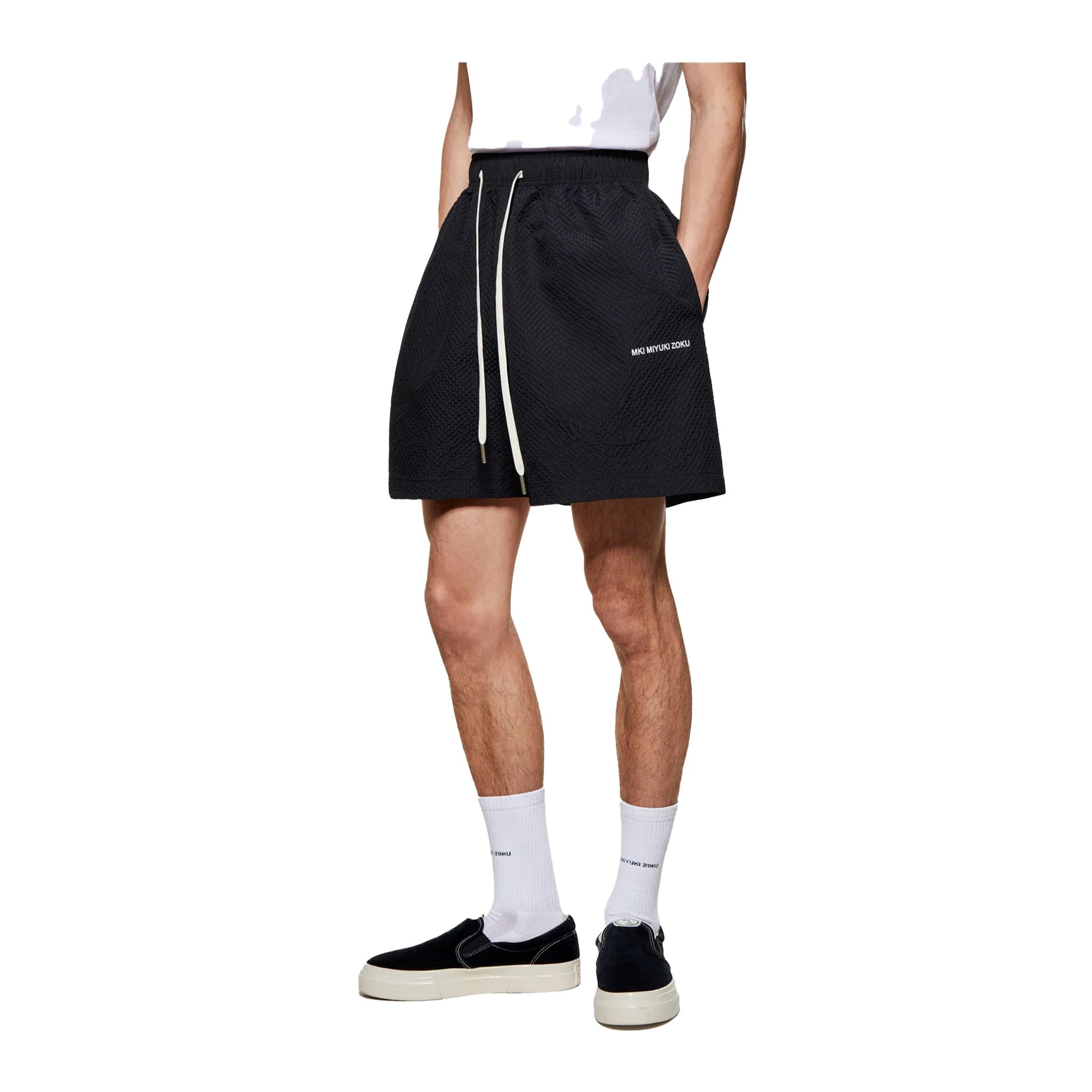 Bunka SEERSUCKER SHORTS - BLACK